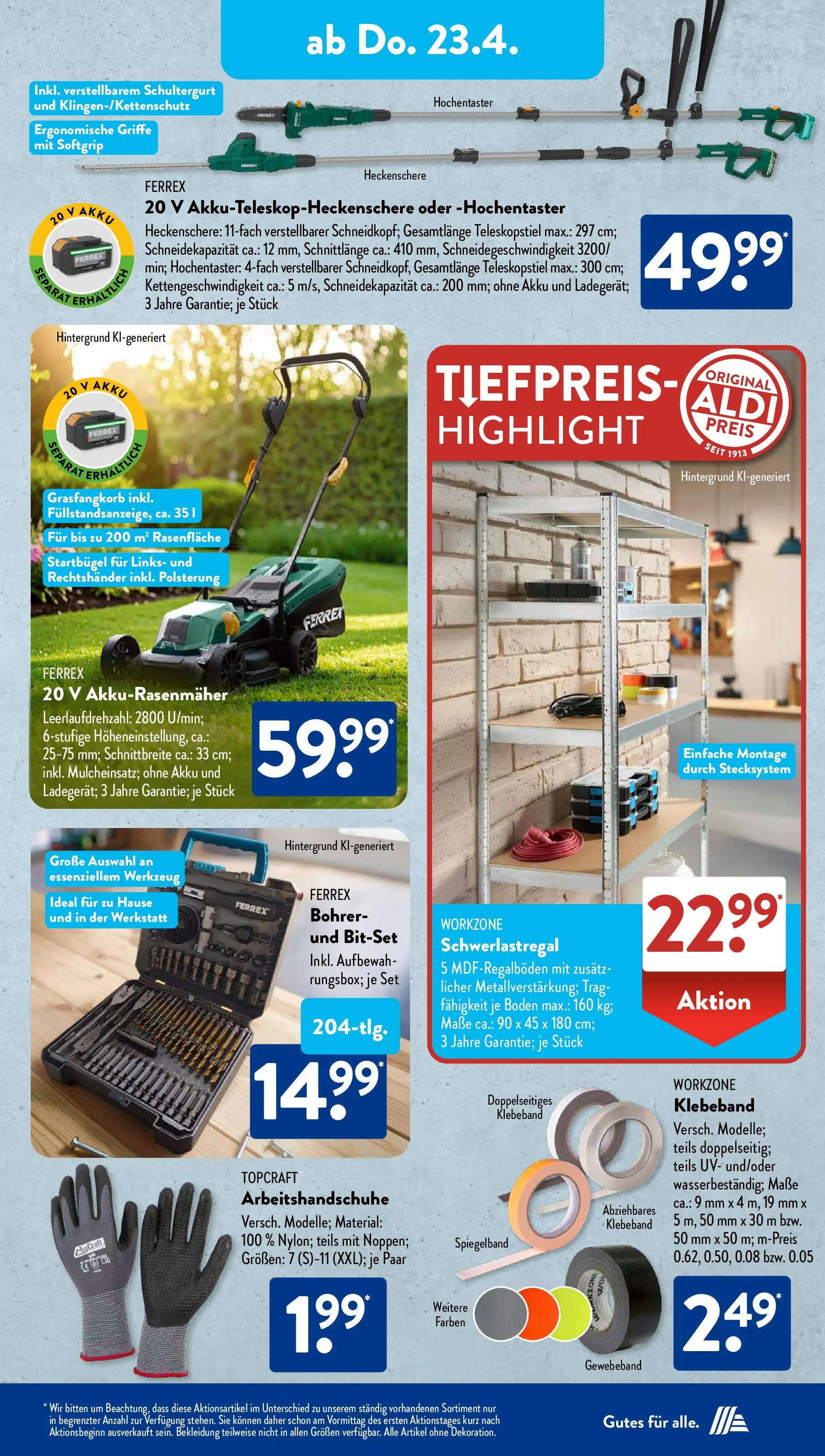 Aldi Süd Aktuelle Wochenangebote (ab 20.04.2026) zum Blättern | Seite: 19 | Produkte: Bekleidung, Schwerlastregal