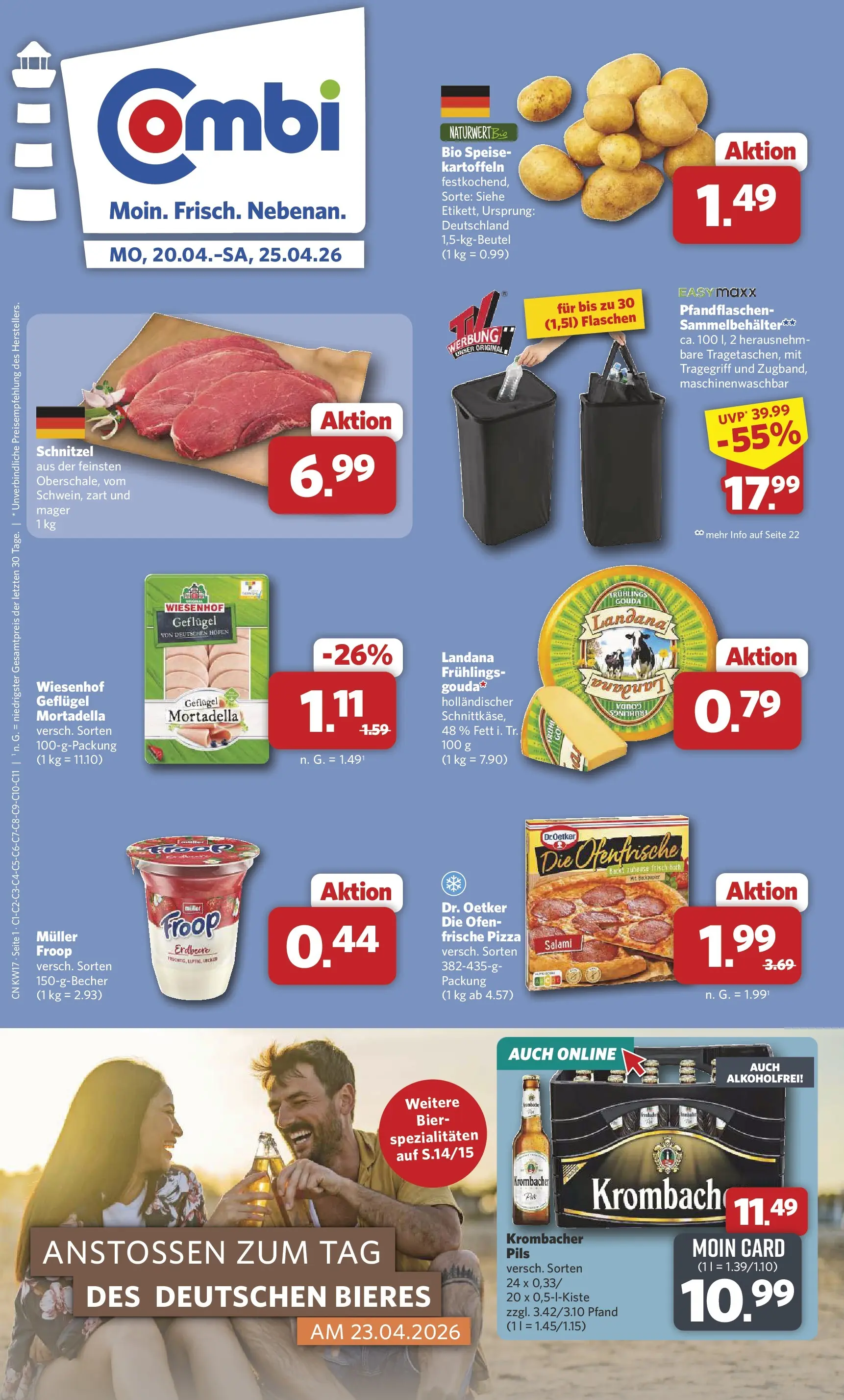 Combi Wochenangebote Rahden (ab 20.04.2026) zum Blättern | Seite: 1 | Produkte: Froop, Ofen, Gouda, Schnitzel