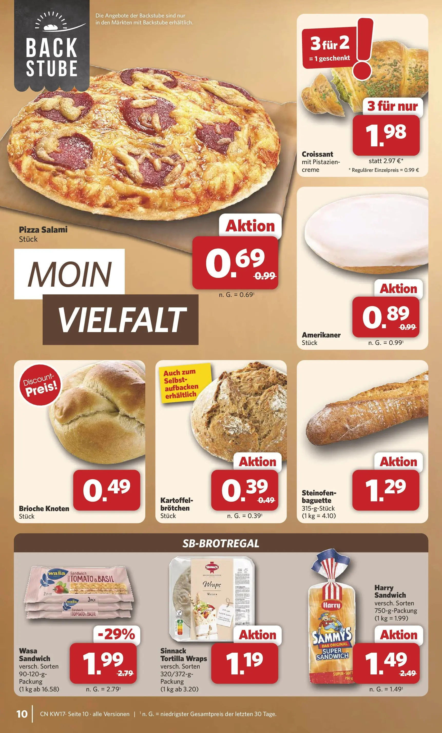 Combi Wochenangebote Rahden (ab 20.04.2026) zum Blättern | Seite: 10 | Produkte: Baguette, Pistazien, Creme, Pizza