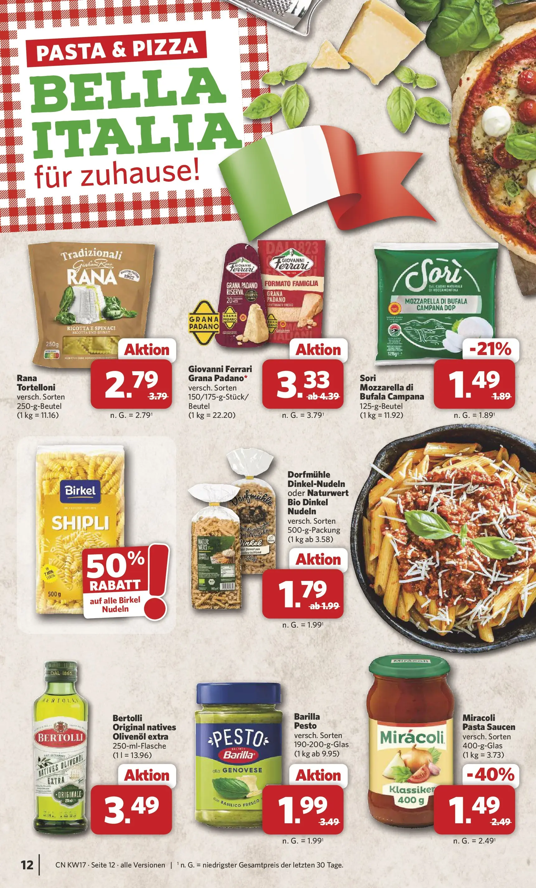 Combi Wochenangebote Rahden (ab 20.04.2026) zum Blättern | Seite: 12 | Produkte: Olivenol, Bertolli olivenol, Pasta, Nudeln