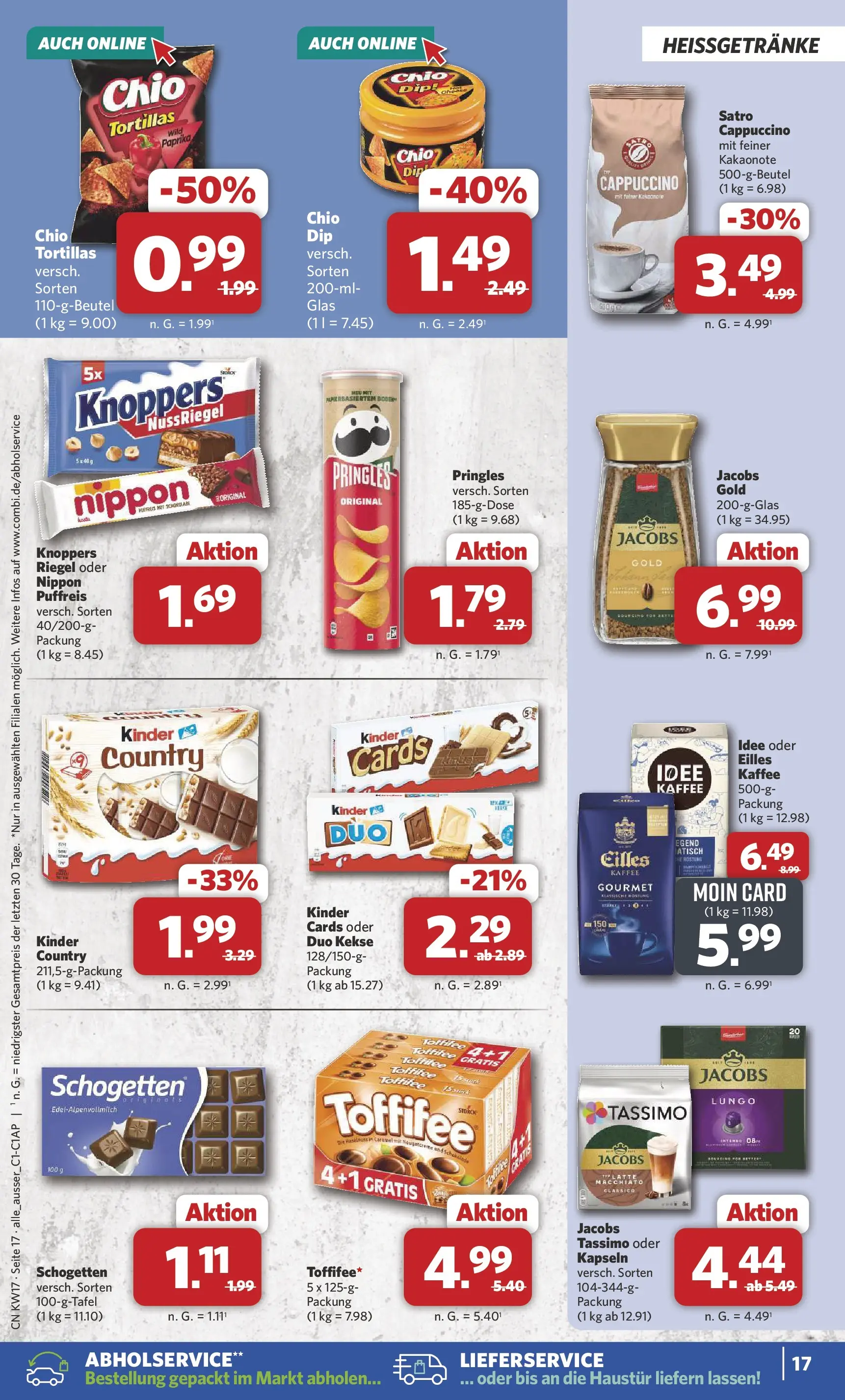 Combi Wochenangebote Rahden (ab 20.04.2026) zum Blättern | Seite: 19 | Produkte: Eilles kaffee, Paprika, Schogetten, Pringles