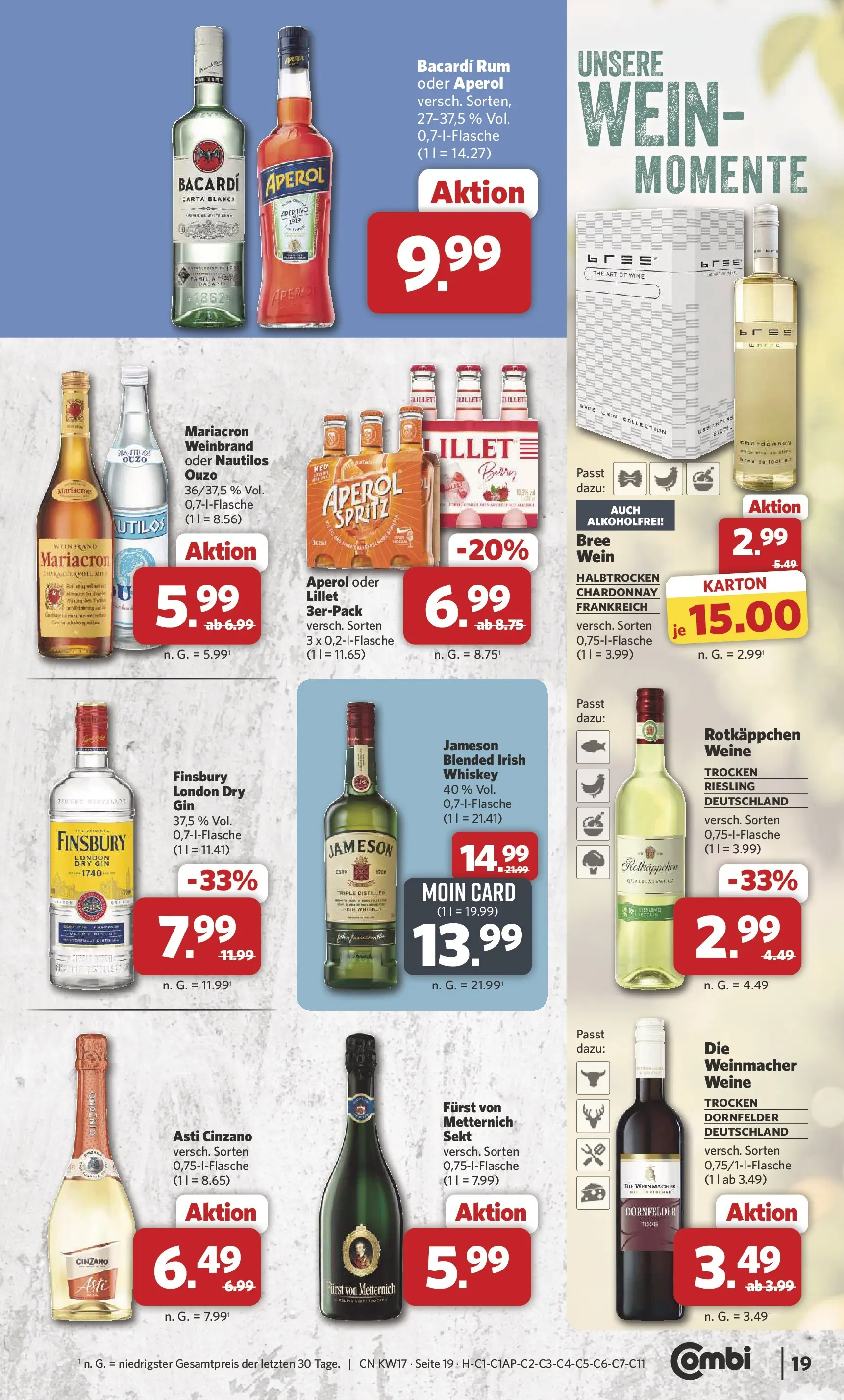 Combi Wochenangebote Rahden (ab 20.04.2026) zum Blättern | Seite: 21 | Produkte: Ouzo, Sekt, Rum, Rotkäppchen