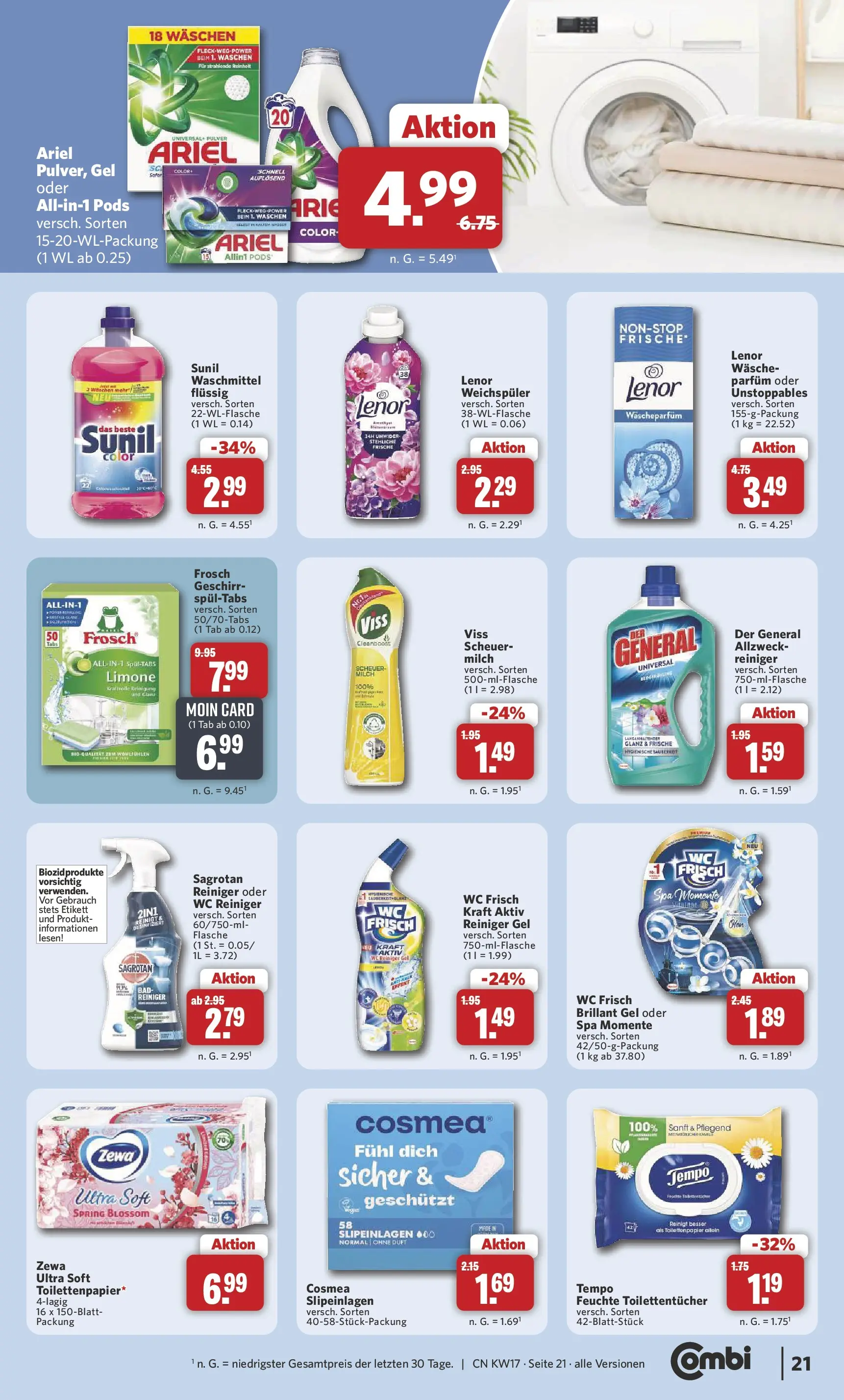 Combi Wochenangebote Rahden (ab 20.04.2026) zum Blättern | Seite: 23 | Produkte: Lenor, Bad, Parfüm, Tempo