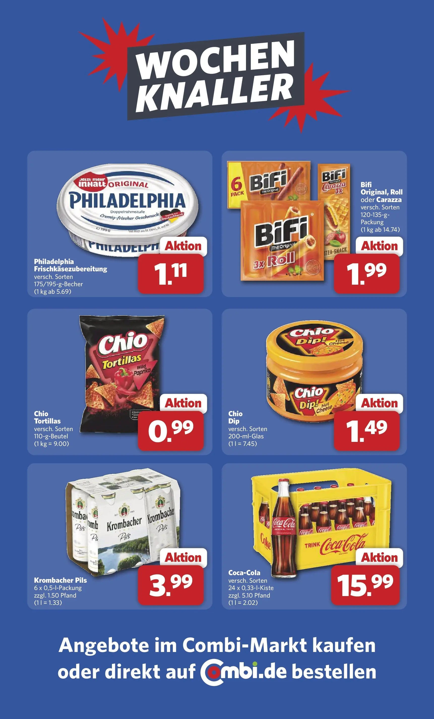 Combi Wochenangebote Rahden (ab 20.04.2026) zum Blättern | Seite: 27 | Produkte: Coca cola, Philadelphia, Bifi, Paprika
