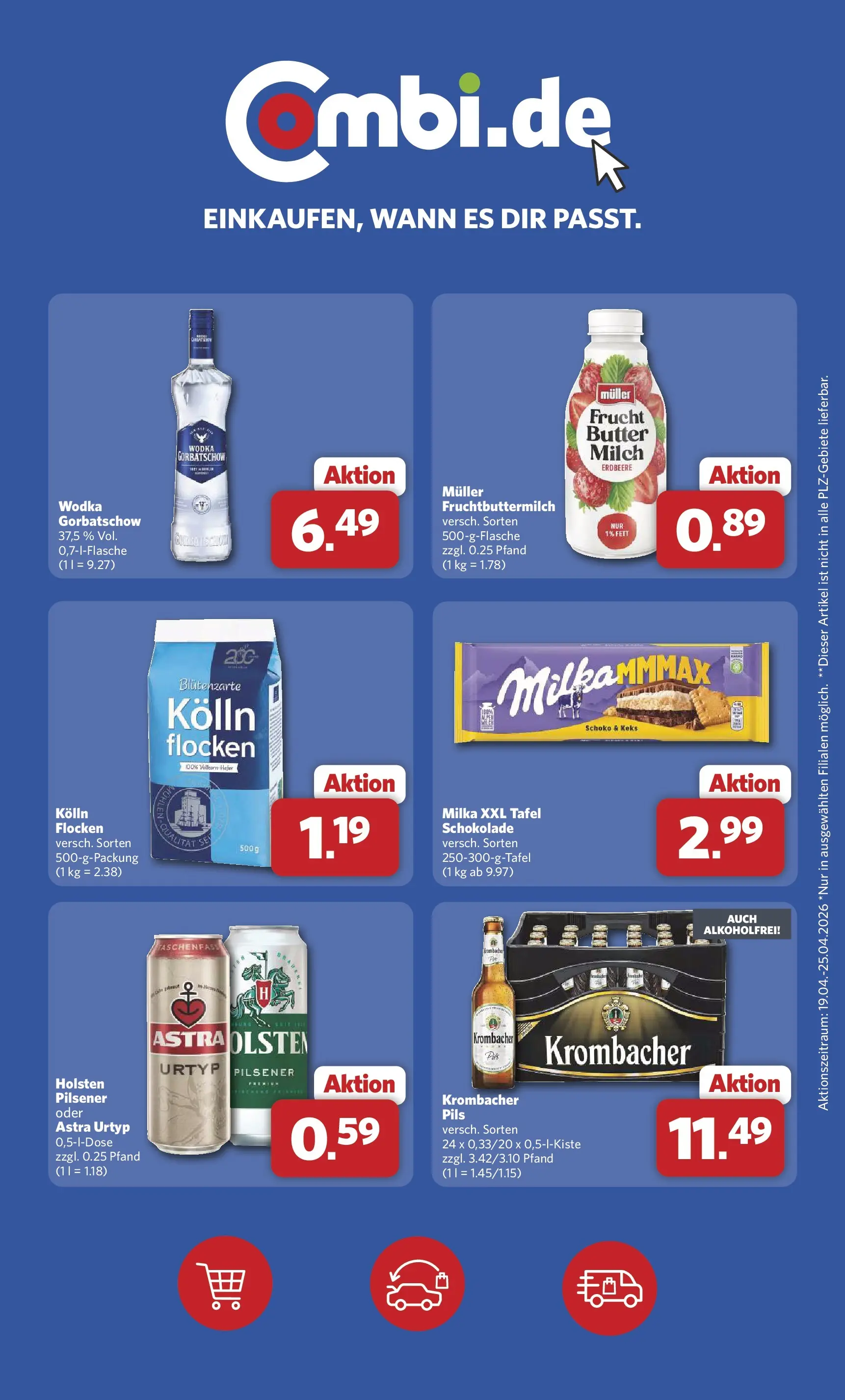Combi Wochenangebote Rahden (ab 20.04.2026) zum Blättern | Seite: 28 | Produkte: Schokolade, Pils, Krombacher, Wodka