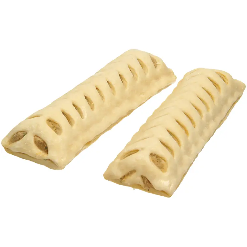 L&auml;ngliche Teigstange mit H&auml;hnchenf&uuml;llung, tiefgefroren /Back-Shop