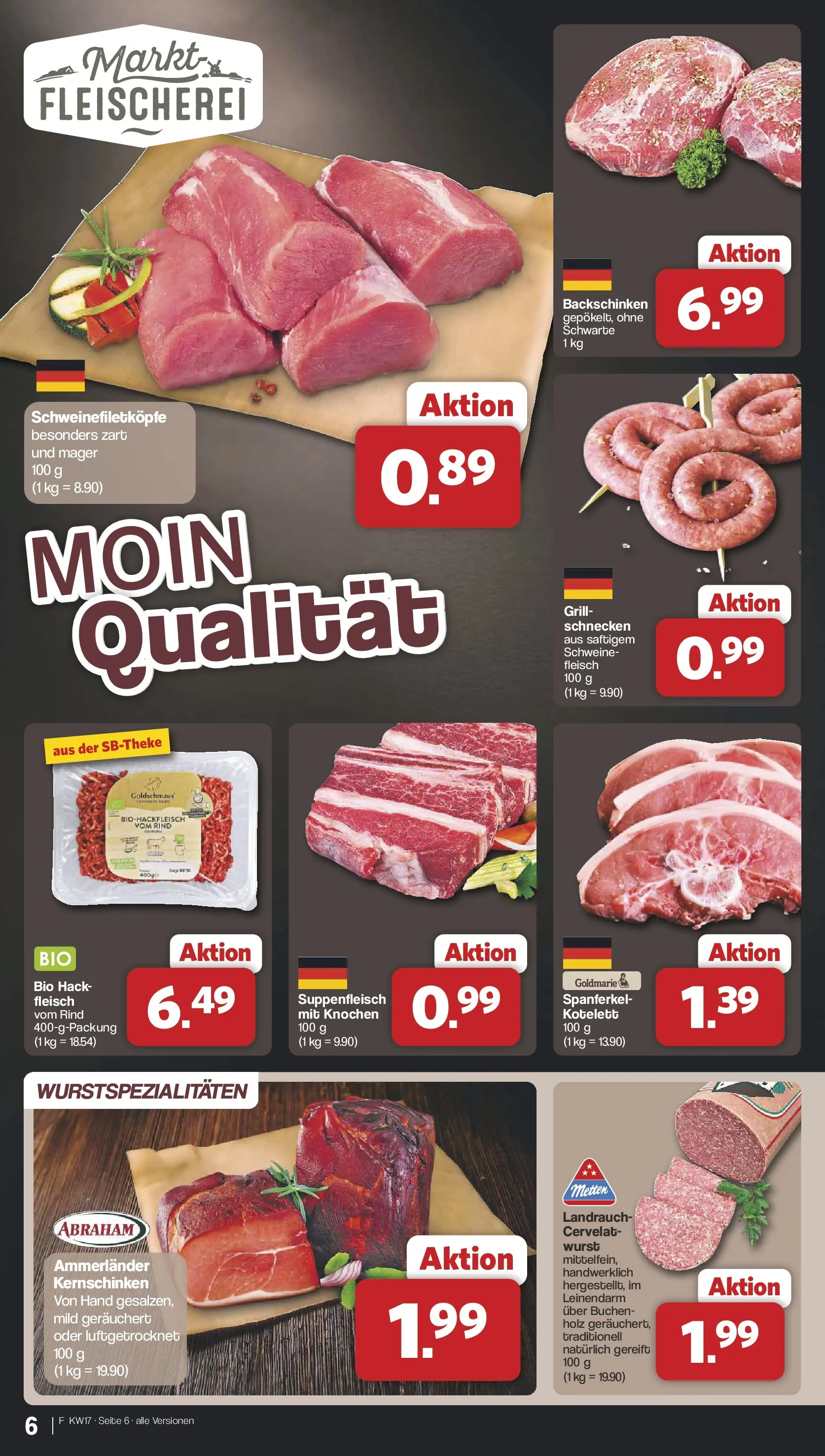 Famila Nordwest Wochenangebote (ab 20.04.2026) zum Blättern | Seite: 6 | Produkte: Grill, Suppenfleisch, Wurst, Fleisch