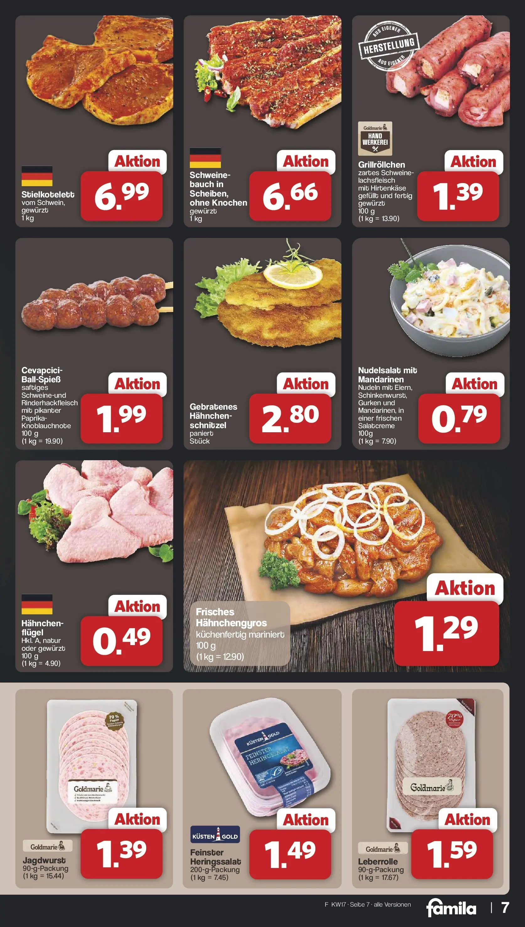 Famila Nordwest Wochenangebote (ab 20.04.2026) zum Blättern | Seite: 7 | Produkte: Cevapcici, Mandarinen, Paprika, Nudeln
