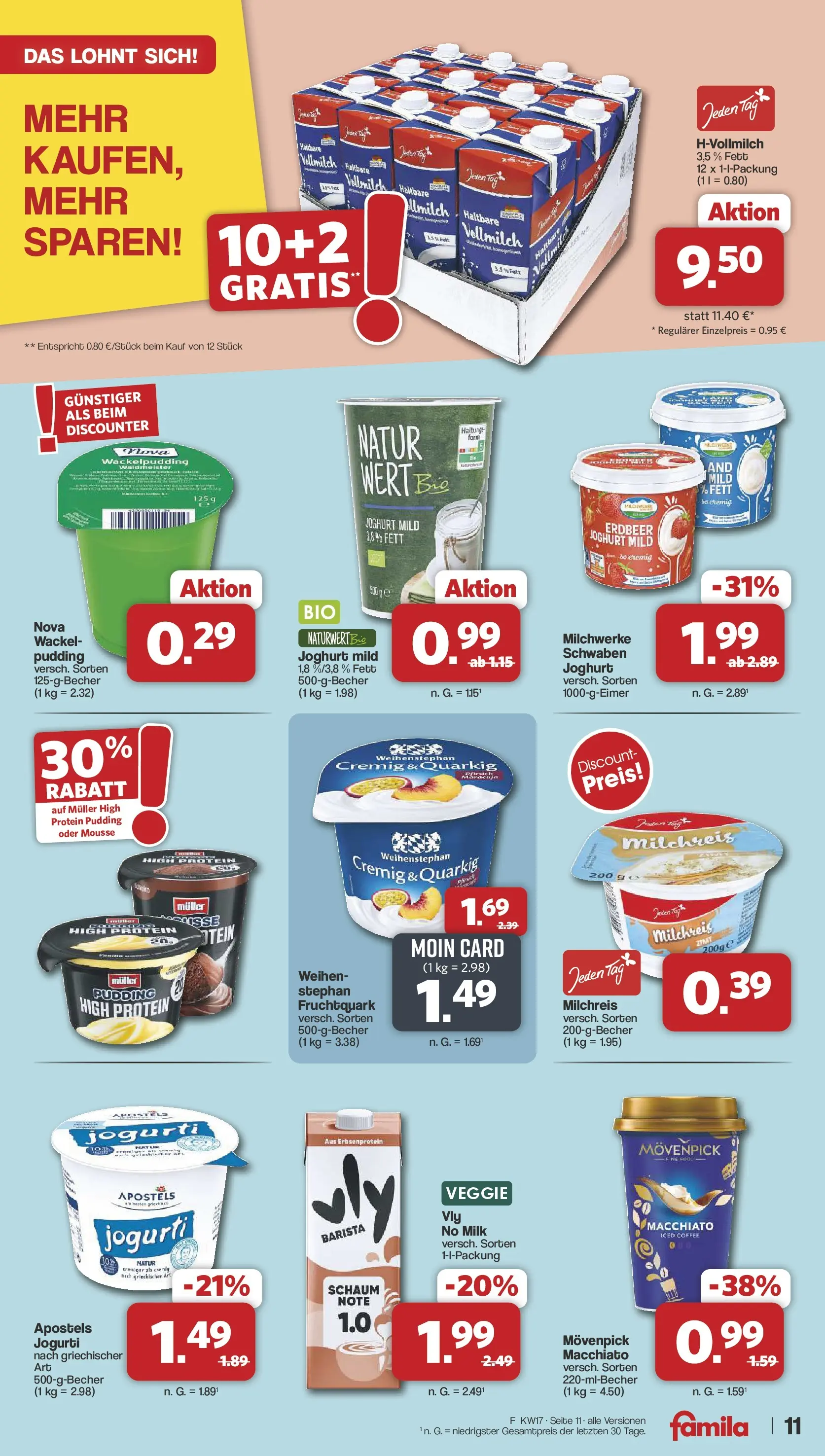 Famila Nordwest Wochenangebote (ab 20.04.2026) zum Blättern | Seite: 11 | Produkte: High protein pudding, Joghurt, Pudding