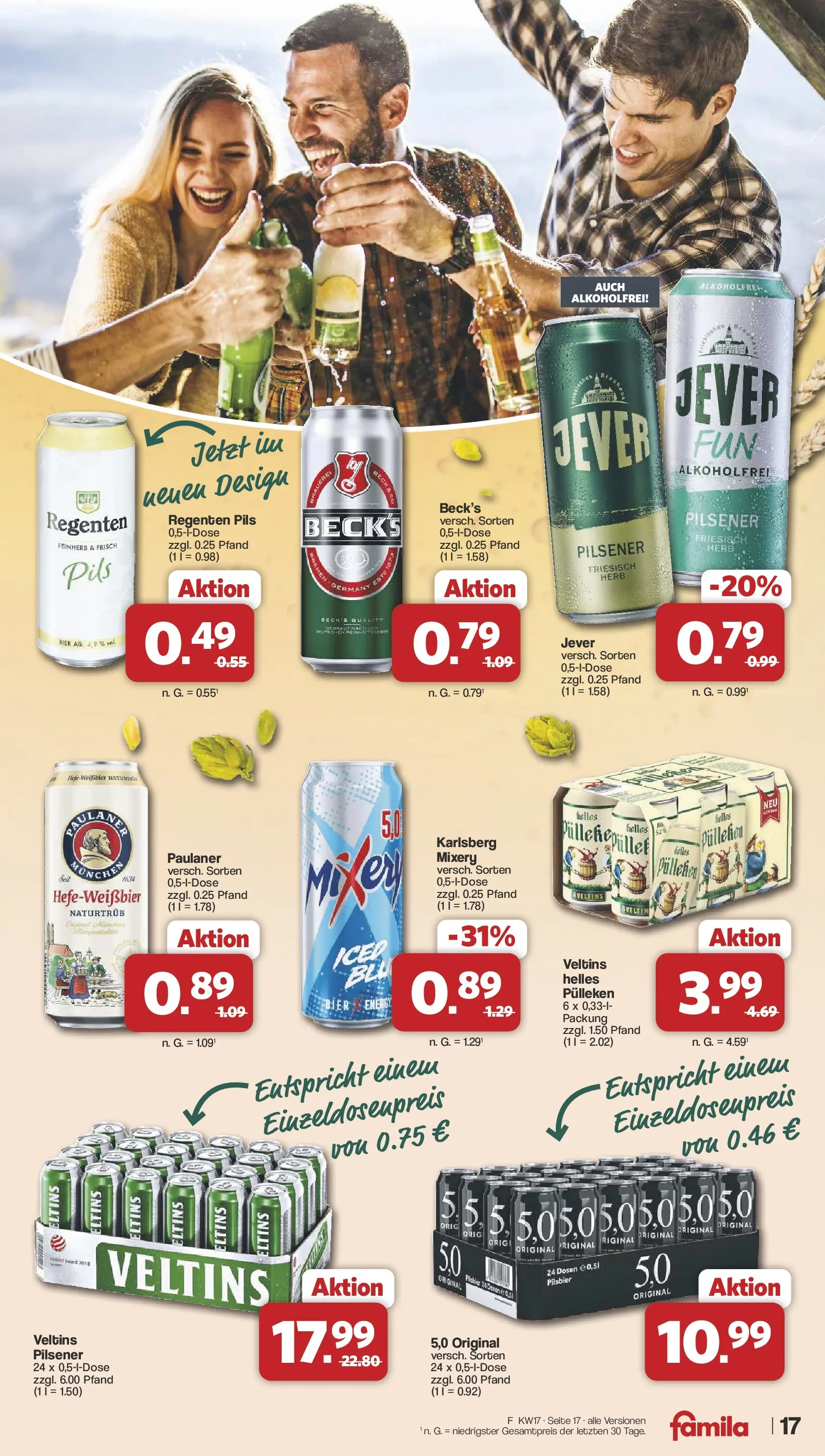 Famila Nordwest Wochenangebote (ab 20.04.2026) zum Blättern | Seite: 17 | Produkte: Energy, Weißbier, Pils, Paulaner