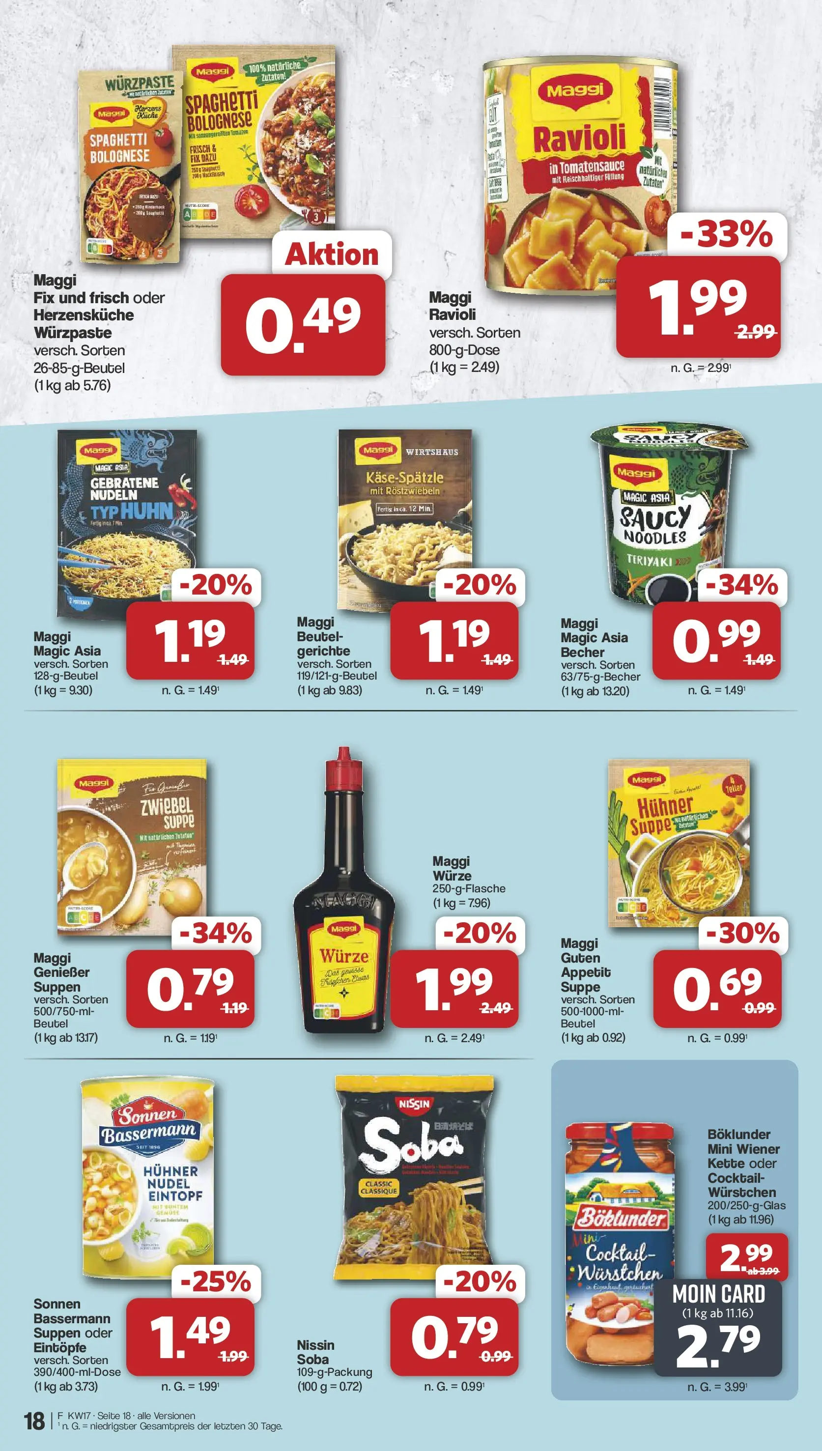 Famila Nordwest Wochenangebote (ab 20.04.2026) zum Blättern | Seite: 20 | Produkte: Küche, Gemüse, Maggi fix, Nudeln