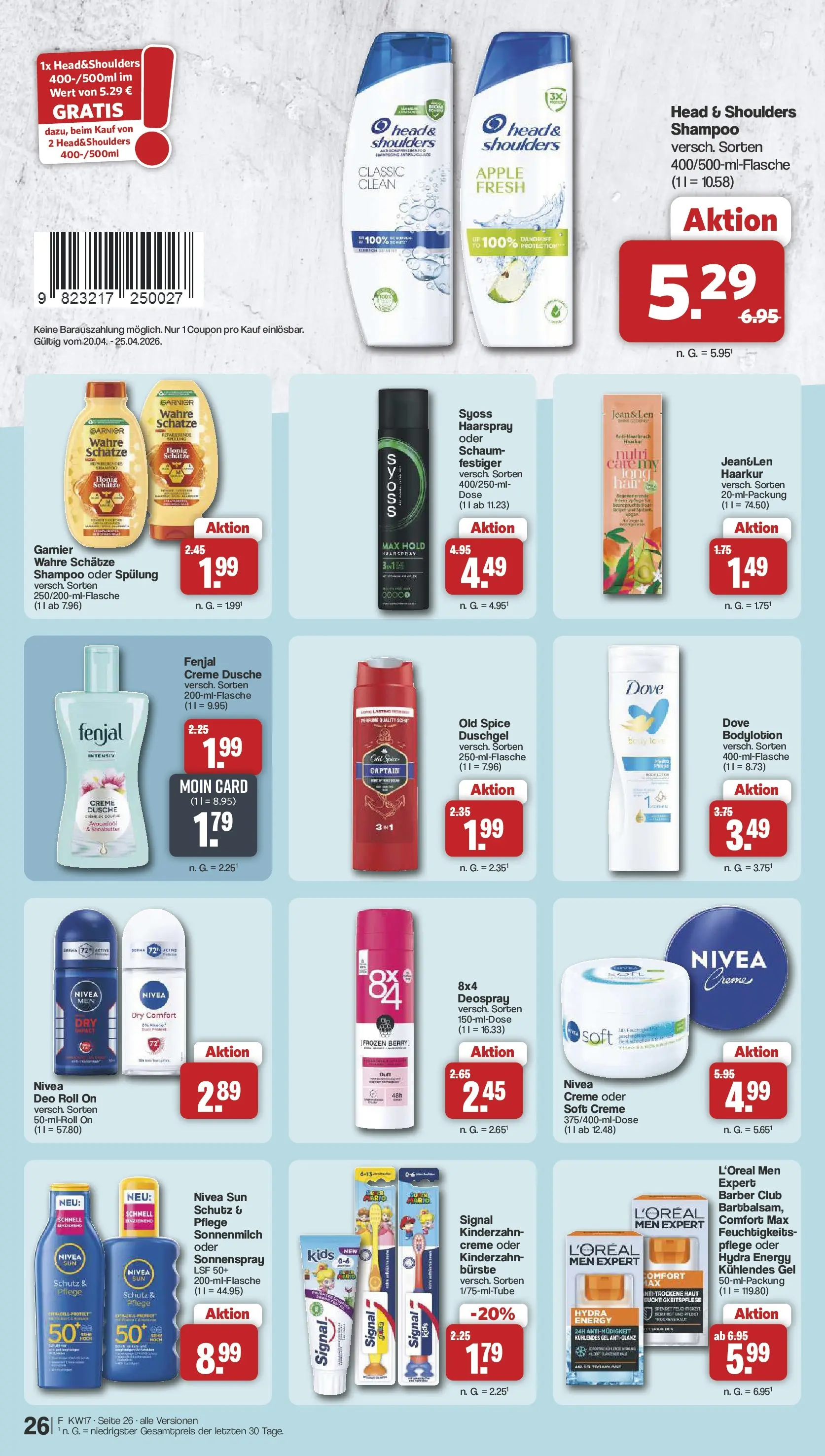 Famila Nordwest Wochenangebote (ab 20.04.2026) zum Blättern | Seite: 28 | Produkte: Head & shoulders, Bürste, Creme, Duschgel