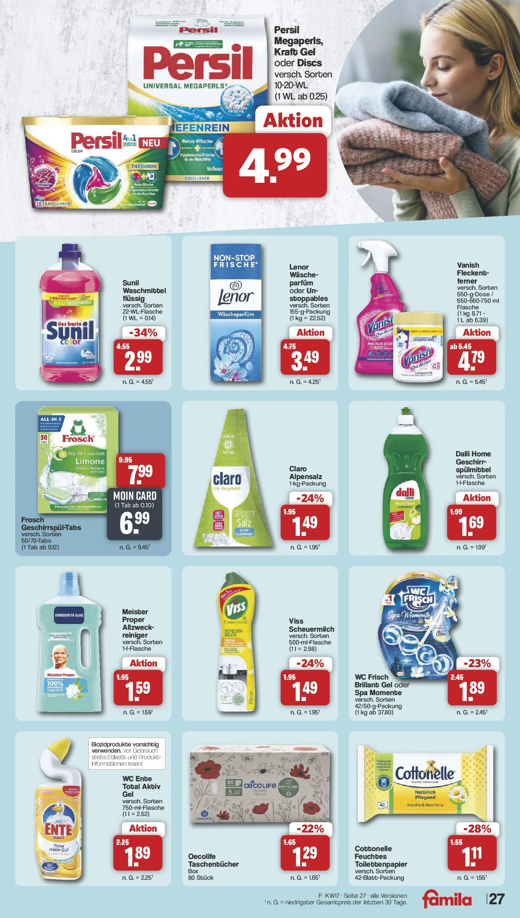 Famila Nordwest Wochenangebote (ab 20.04.2026) zum Blättern | Seite: 29 | Produkte: Parfüm, Waschmittel, Salz, Persil