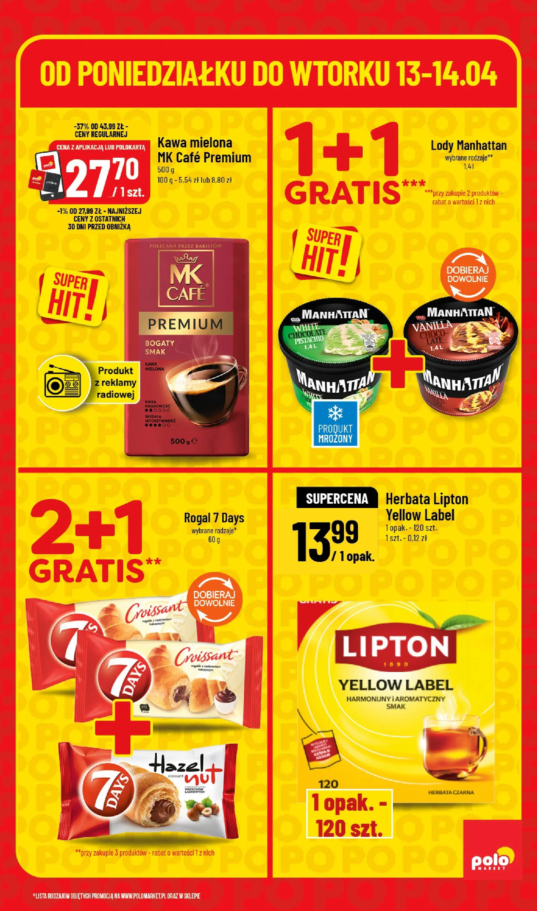 Nowa POLOmarket gazetka od jutra 13.04.2026 | Strona: 5 | Produkty: Lody manhattan, Herbata lipton, Herbata, Lody