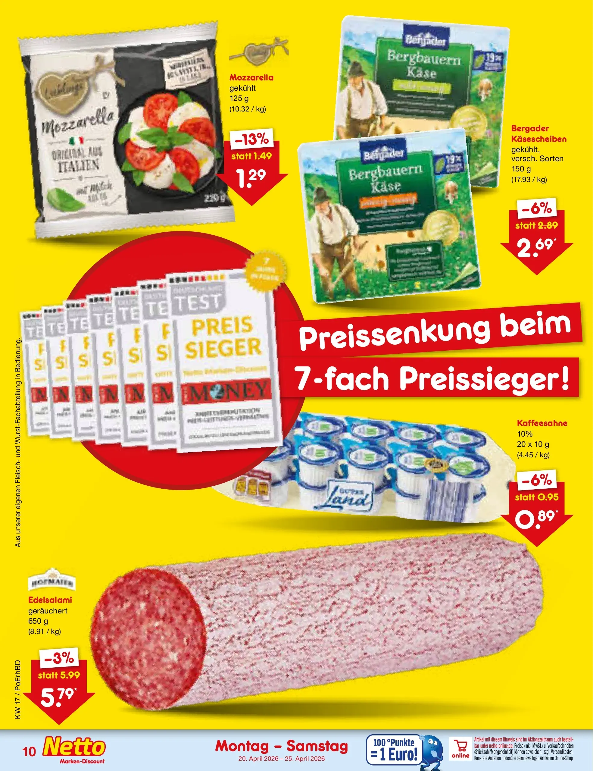Netto Marken-Discount Prospekt Ergolding	 (ab 20.04.2026) » Angebote | Seite: 12 | Produkte: Käse, Mozzarella, Fleisch