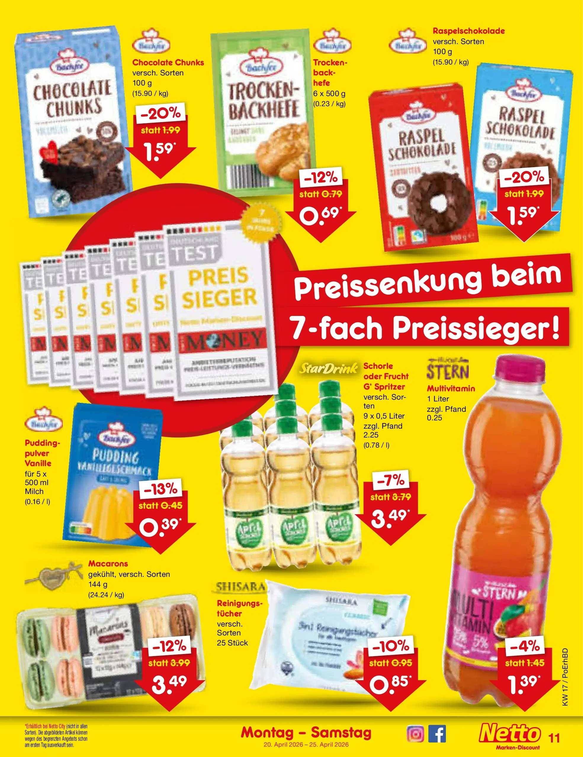 Netto Marken-Discount Prospekt Ergolding	 (ab 20.04.2026) » Angebote | Seite: 13 | Produkte: Milch, Schokolade, Pudding