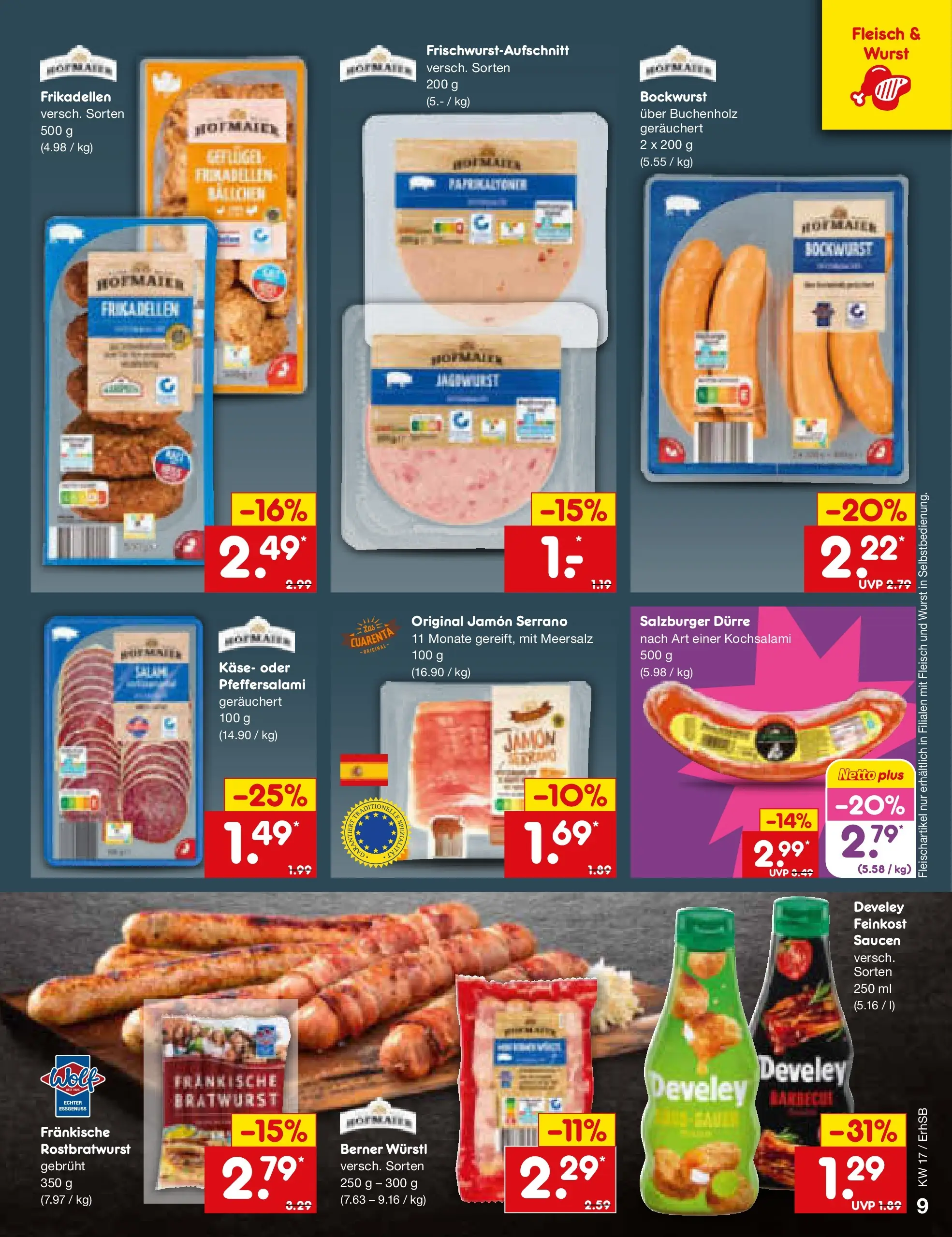 Netto Marken-Discount Prospekt Metten	 (ab 20.04.2026) » Angebote | Seite: 11 | Produkte: Bockwurst, Käse, Wurst, Fleisch