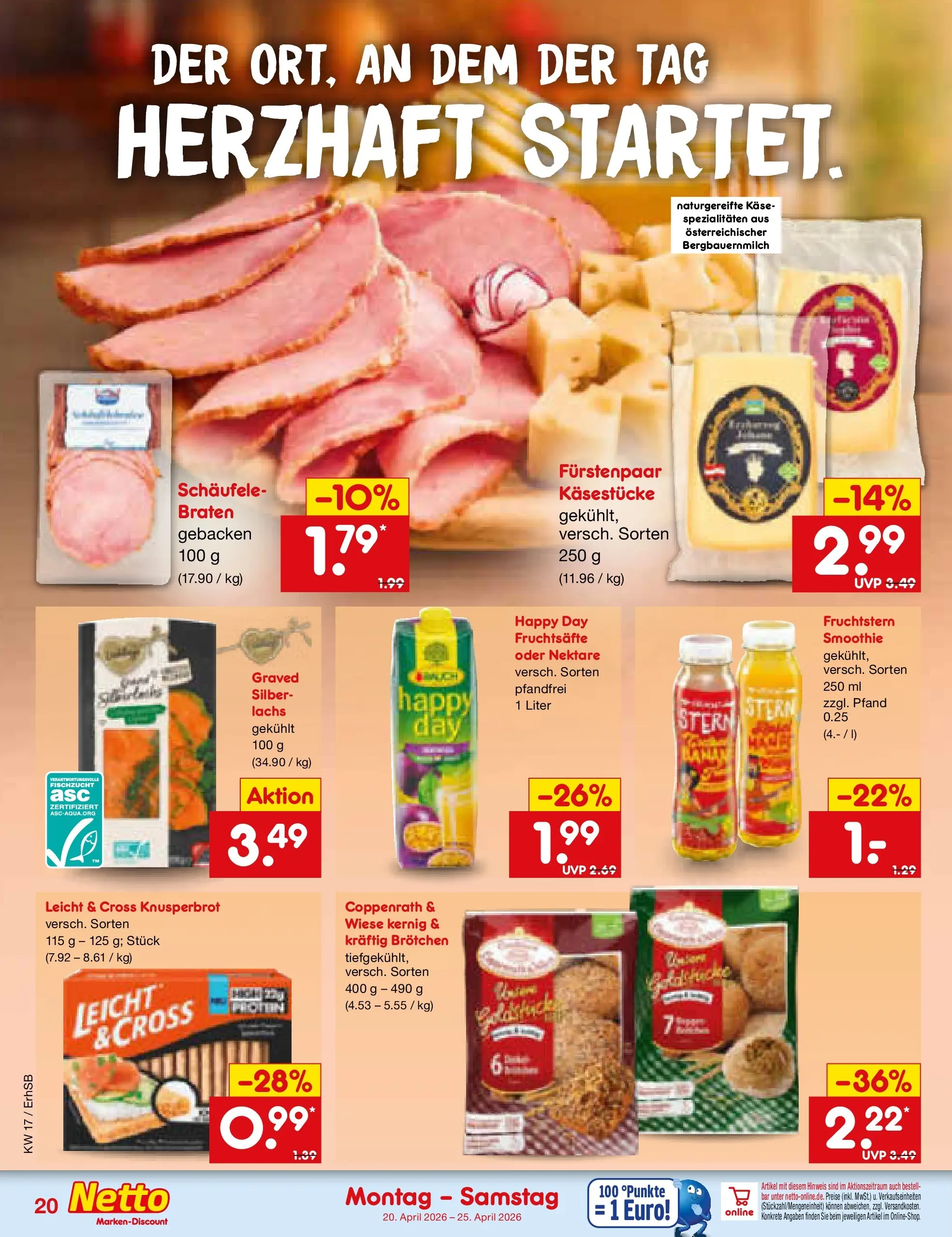 Netto Marken-Discount Prospekt Metten	 (ab 20.04.2026) » Angebote | Seite: 22 | Produkte: Käse, Lachs