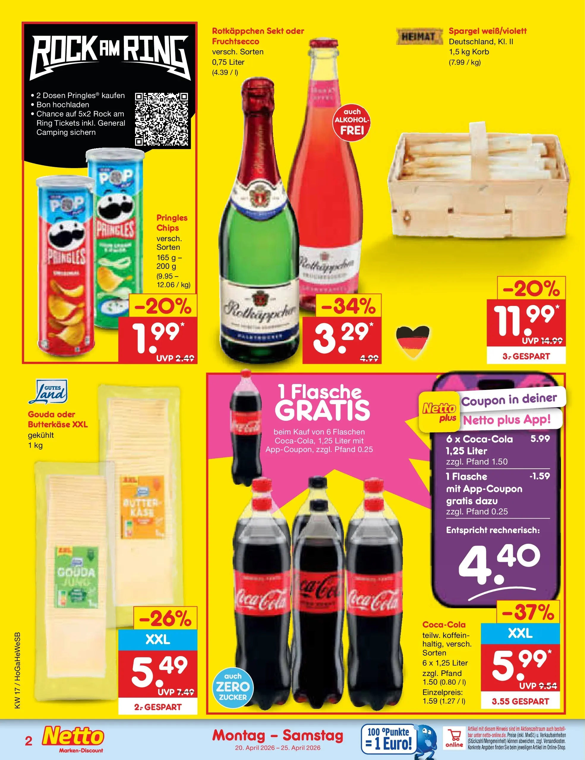 Netto Marken-Discount Prospekt Hamburg	 (ab 20.04.2026) » Angebote | Seite: 2 | Produkte: Sekt, Korb, Fruchtsecco, Rock