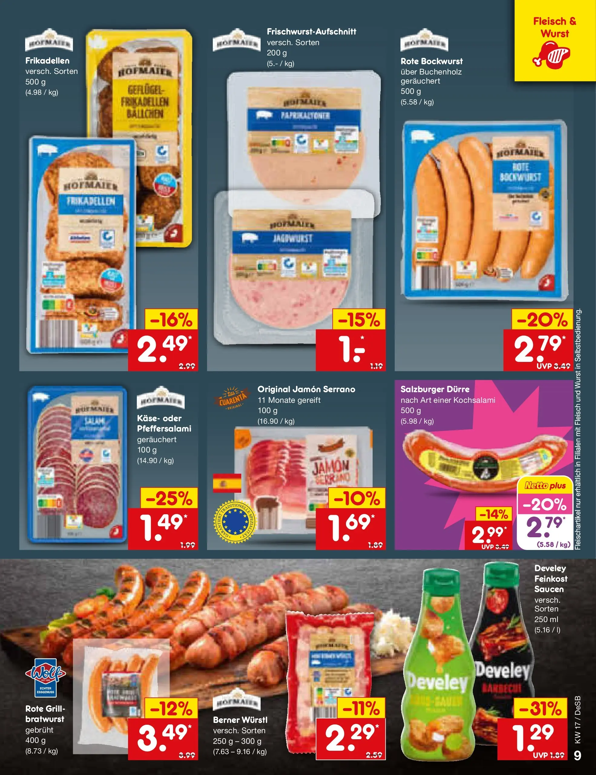 Netto Marken-Discount Prospekt Waiblingen-Bittenfeld	 (ab 19.04.2026) » Angebote | Seite: 11 | Produkte: Bockwurst, Grill, Bratwurst, Wurst