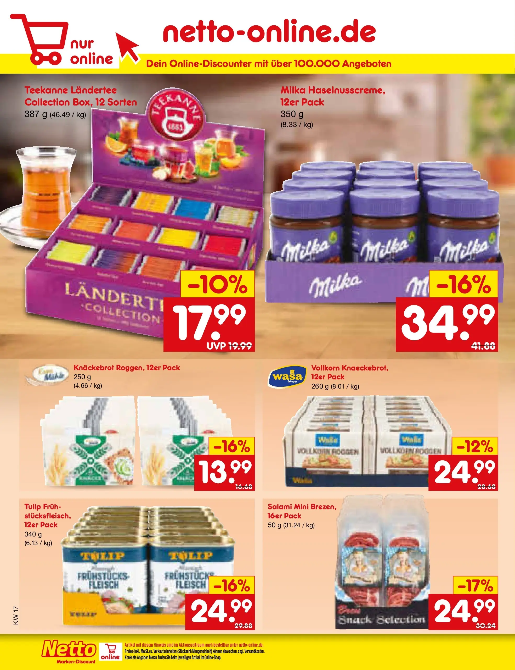 Netto Marken-Discount Prospekt Nordhausen	 (ab 19.04.2026) » Angebote | Seite: 26 | Produkte: Milka, Teekanne, Salami, Fleisch