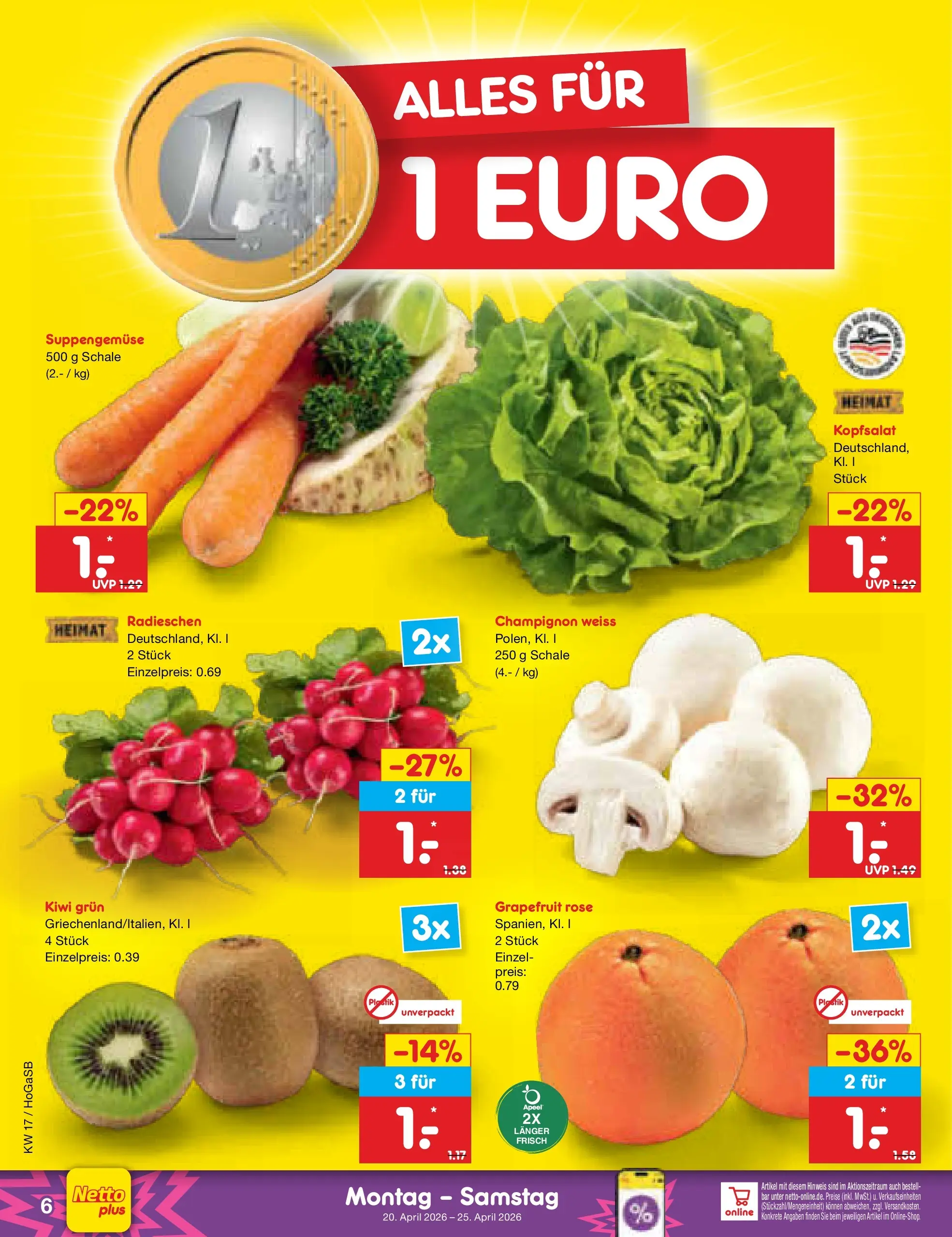 Netto Marken-Discount Prospekt Bremen-Lesum (ab 20.04.2026) » Angebote | Seite: 8 | Produkte: Grapefruit, Kiwi Netto Marken-Discount Prospekt Bremen-Lesum (ab 20.04.2026) » Angebote | Seite: 8 | Produkte: Grapefruit, Kiwi