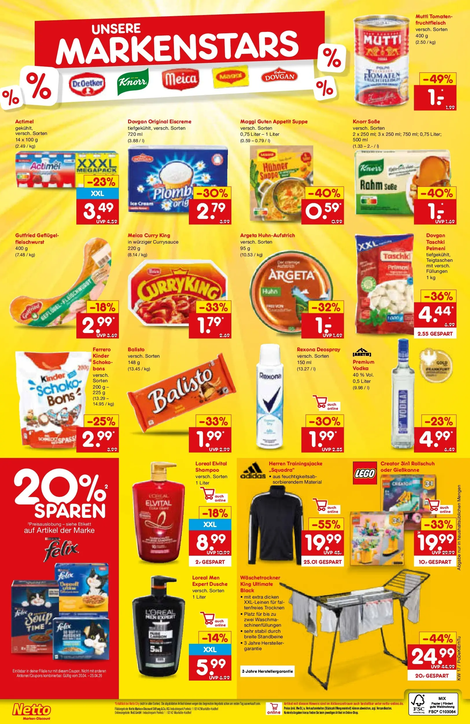 Netto Marken-Discount Prospekt Waiblingen-Bittenfeld	 (ab 19.04.2026) » Angebote | Seite: 29 | Produkte: Trainingsjacke, Tomaten, Shampoo, Soße