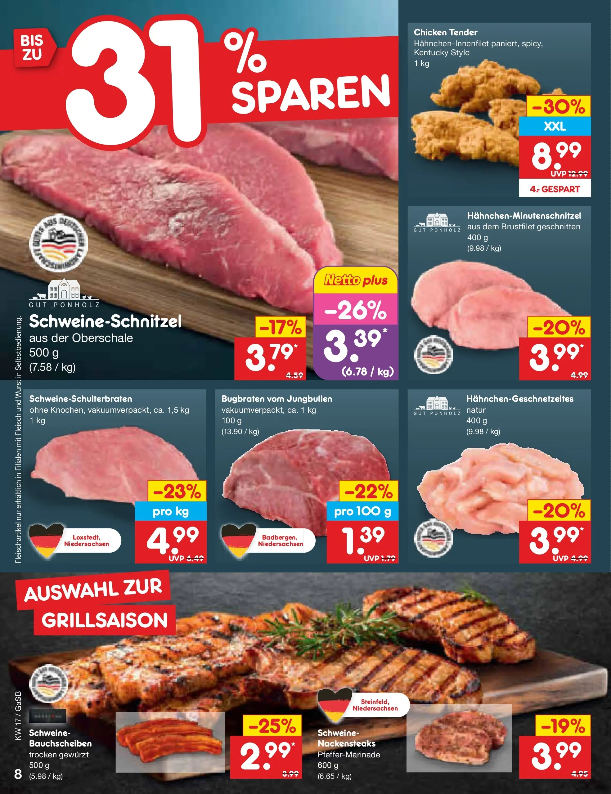 Netto Marken-Discount Prospekt Bremen-Lesum (ab 20.04.2026) » Angebote | Seite: 10 | Produkte: Nackensteaks, Wurst, Fleisch Netto Marken-Discount Prospekt Bremen-Lesum (ab 20.04.2026) » Angebote | Seite: 10 | Produkte: Nackensteaks, Wurst, Fleisch