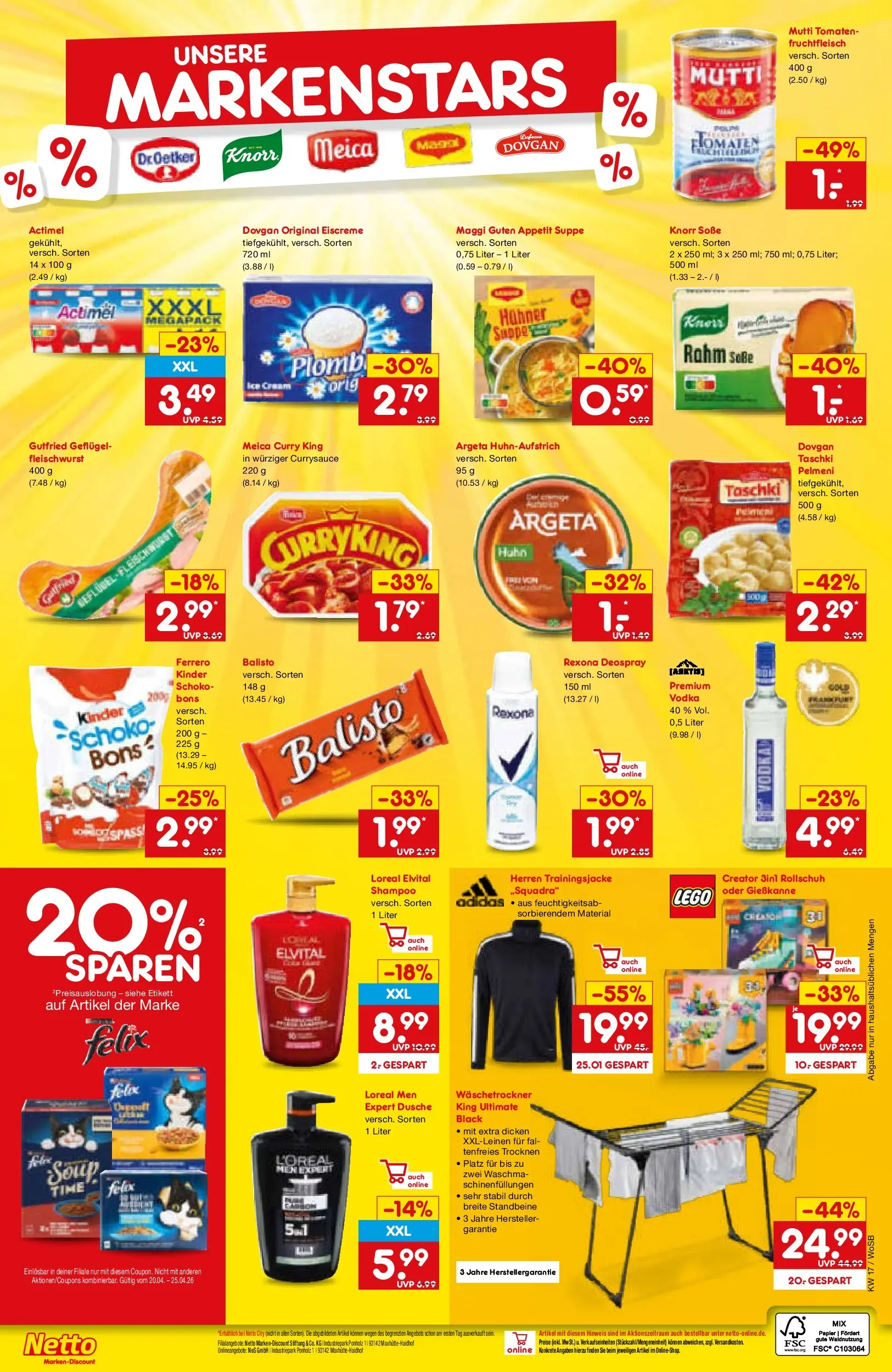 Netto Marken-Discount Prospekt Mannheim	 (ab 20.04.2026) » Angebote | Seite: 29 | Produkte: Trainingsjacke, Eiscreme, Shampoo, Deospray