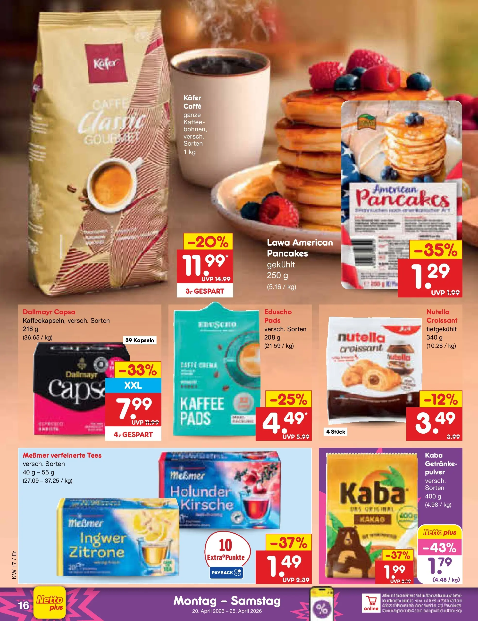 Netto Marken-Discount Prospekt Nordhausen	 (ab 19.04.2026) » Angebote | Seite: 18 | Produkte: Messmer, Dallmayr, Zitrone, Eduscho