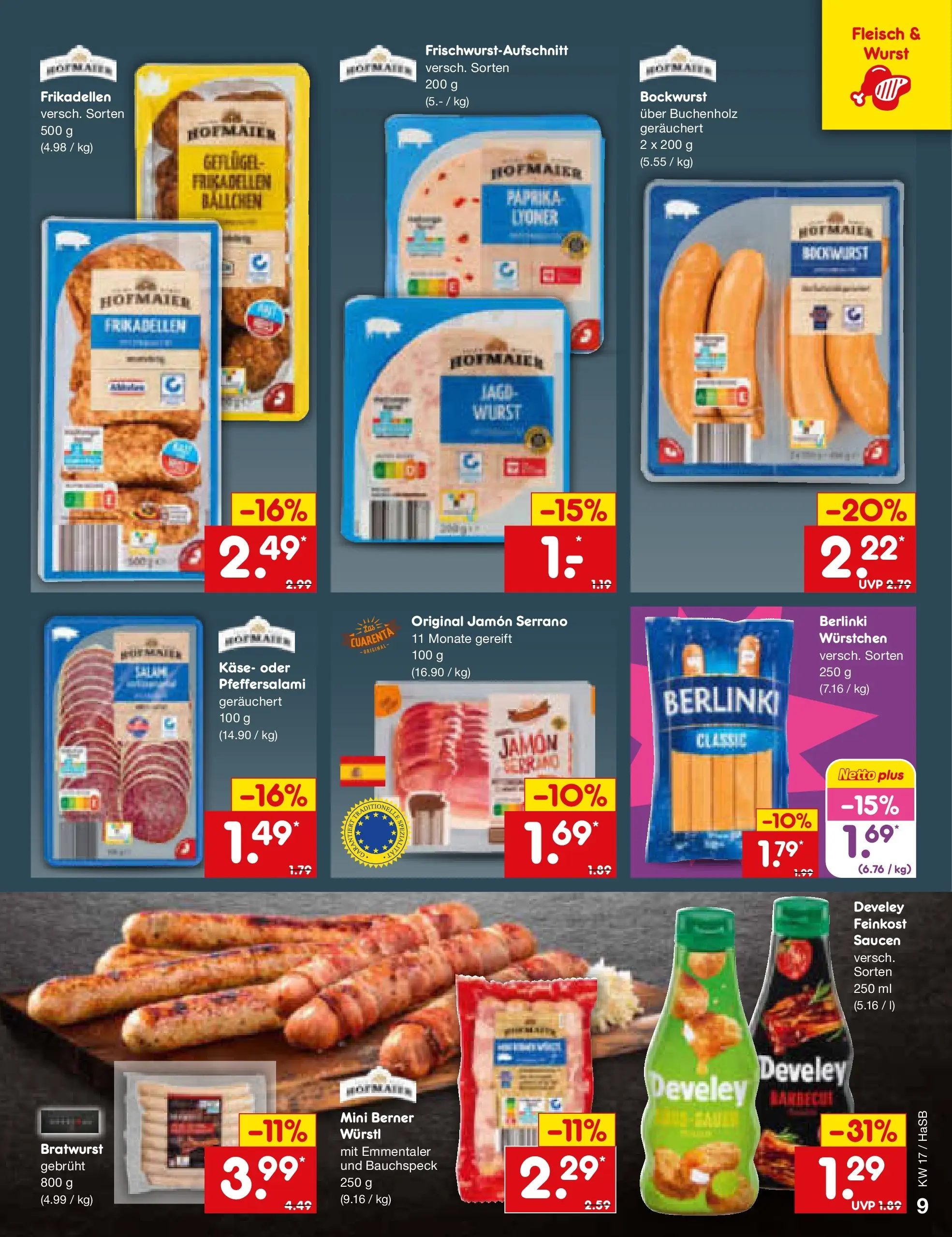 Netto Marken-Discount Prospekt Wuppertal	 (ab 20.04.2026) » Angebote | Seite: 11 | Produkte: Bockwurst, Käse, Paprika, Fleisch