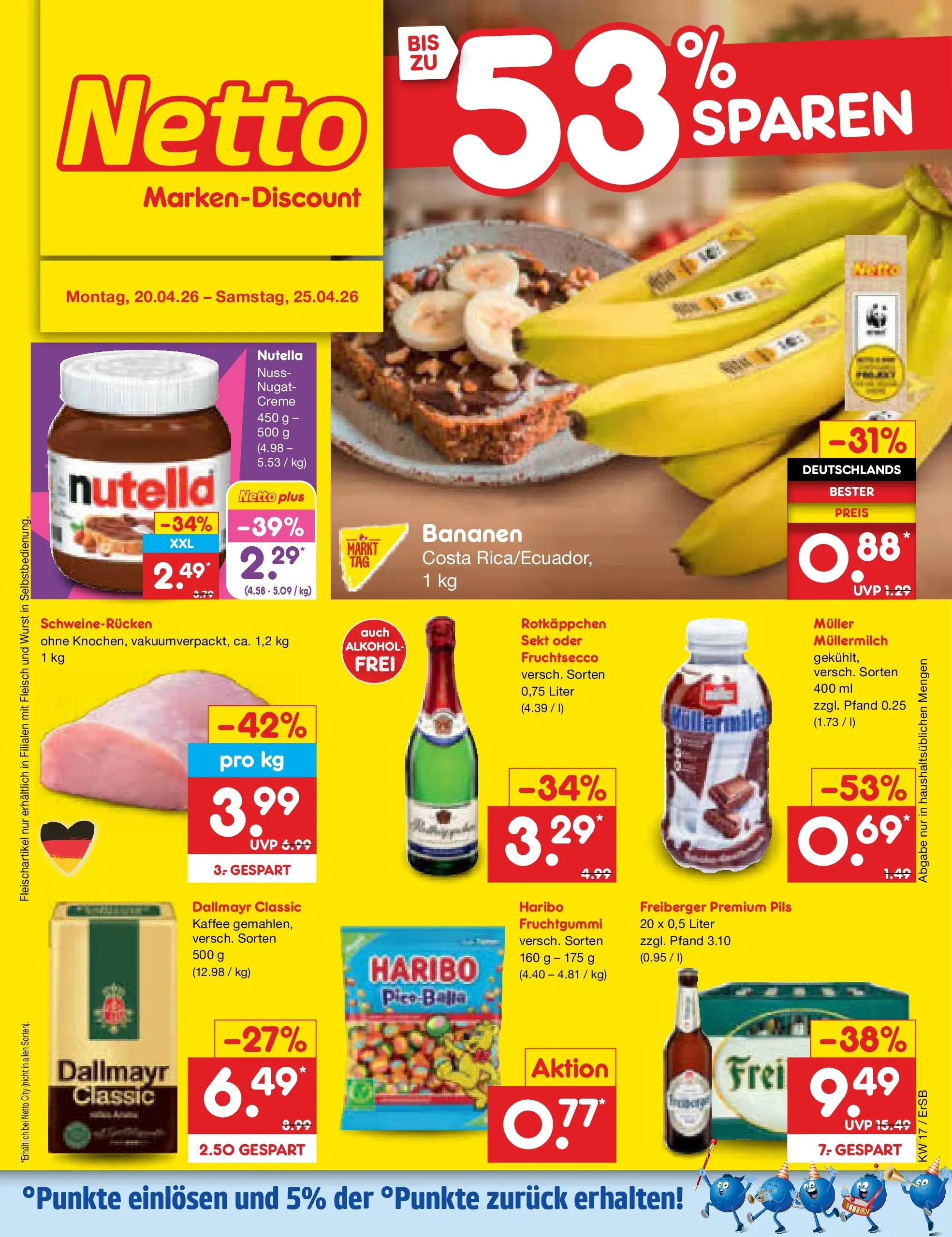 Netto Marken-Discount Prospekt Nordhausen	 (ab 19.04.2026) » Angebote | Seite: 1 | Produkte: Kaffee, Pils, Bananen, Rotkäppchen