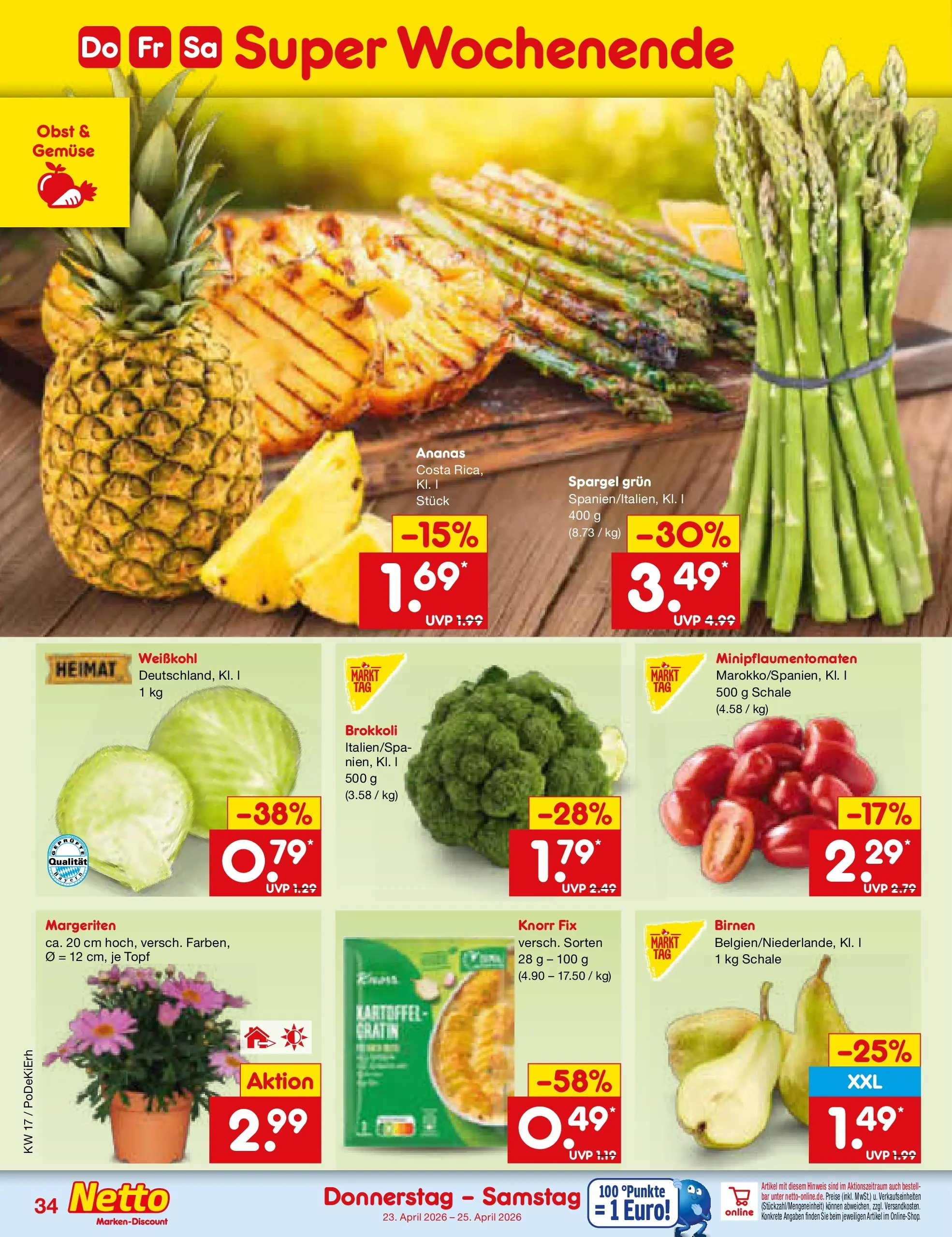 Netto Marken-Discount Prospekt Waiblingen-Bittenfeld	 (ab 19.04.2026) » Angebote | Seite: 50 | Produkte: Top, Ananas, Spargel, Gemüse