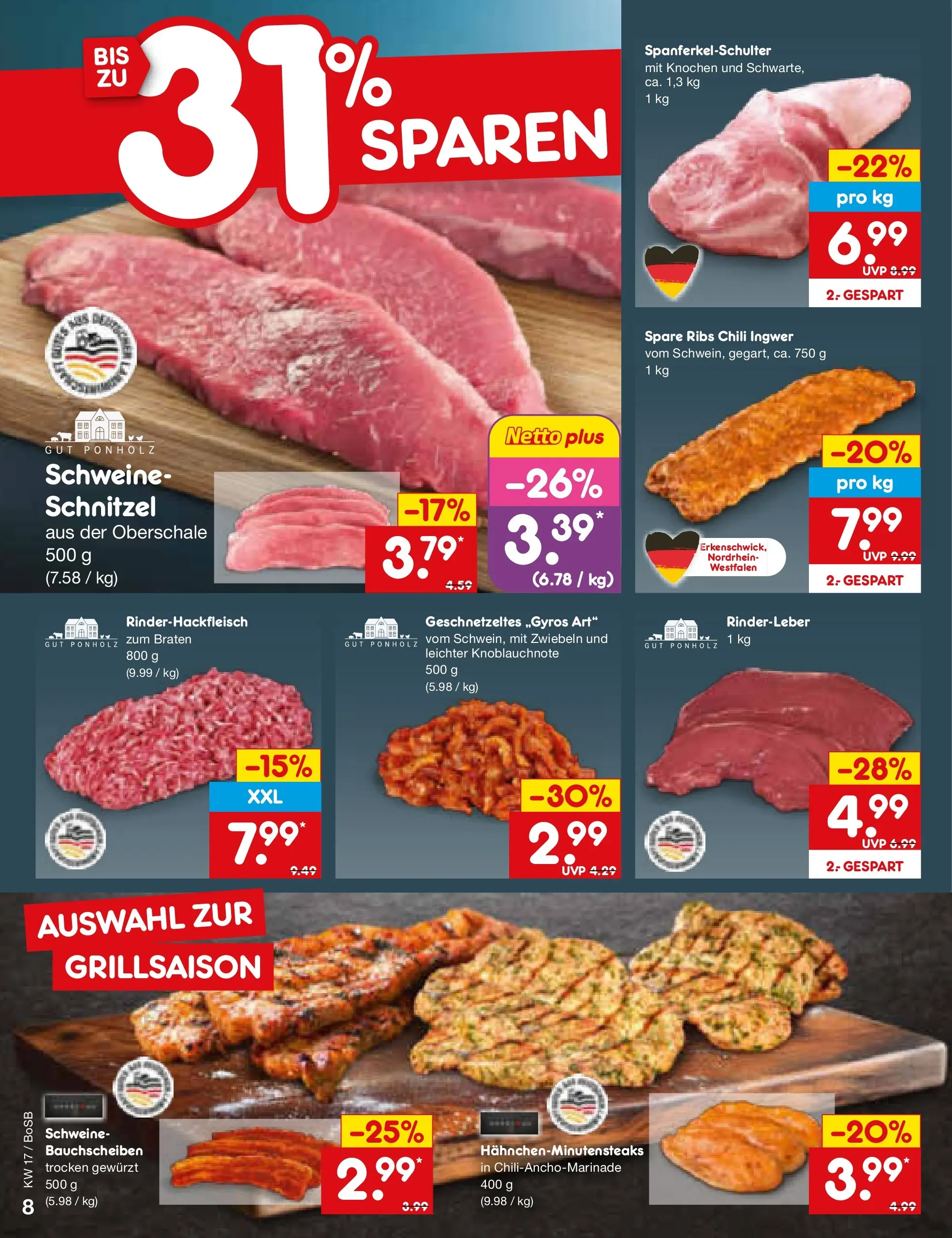 Netto Marken-Discount Prospekt Stadtlohn	 (ab 20.04.2026) » Angebote | Seite: 10 | Produkte: Spare ribs, Schnitzel, Zwiebeln, Chili