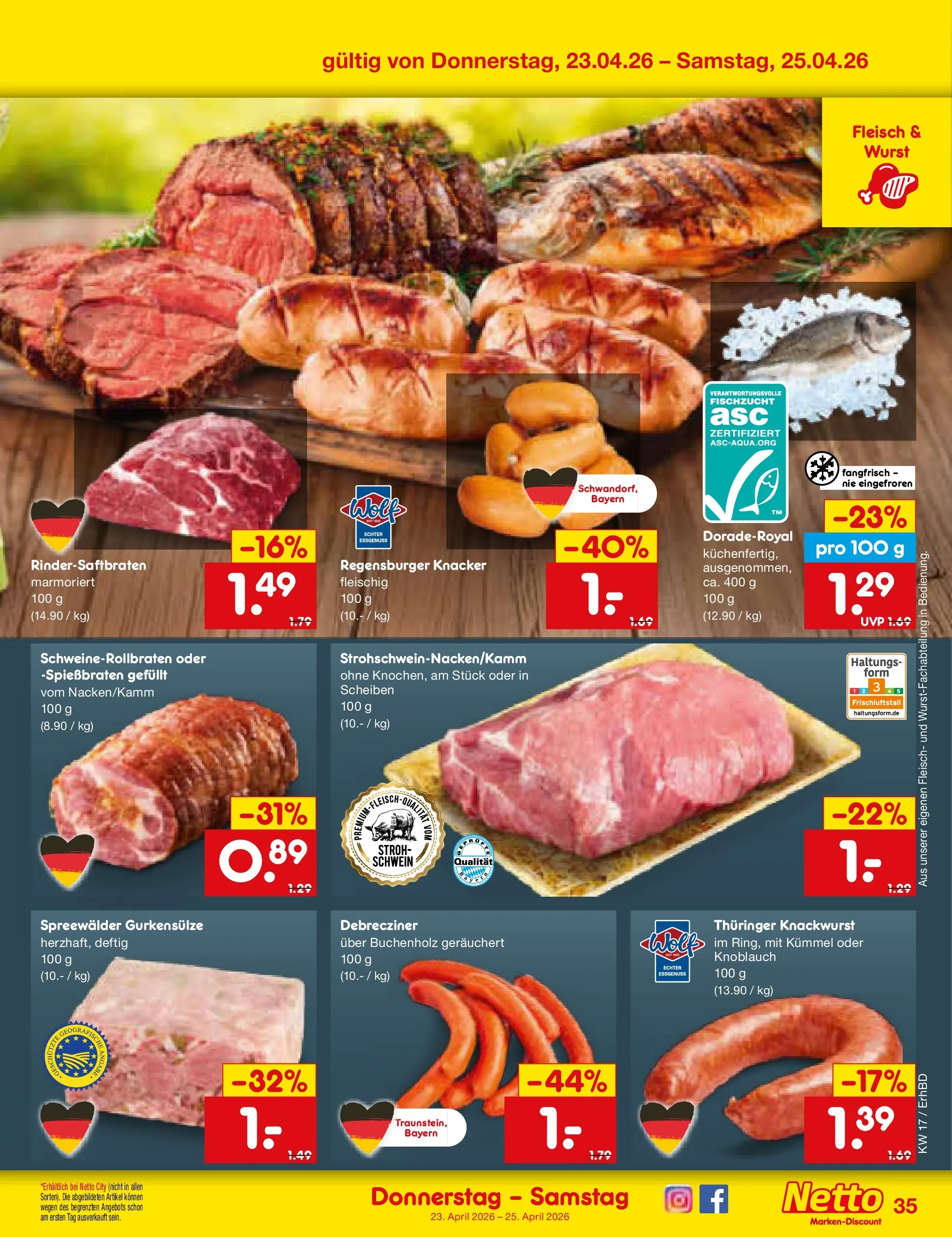 Netto Marken-Discount Prospekt Ergolding	 (ab 20.04.2026) » Angebote | Seite: 50 | Produkte: Wurst, Knoblauch, Fleisch
