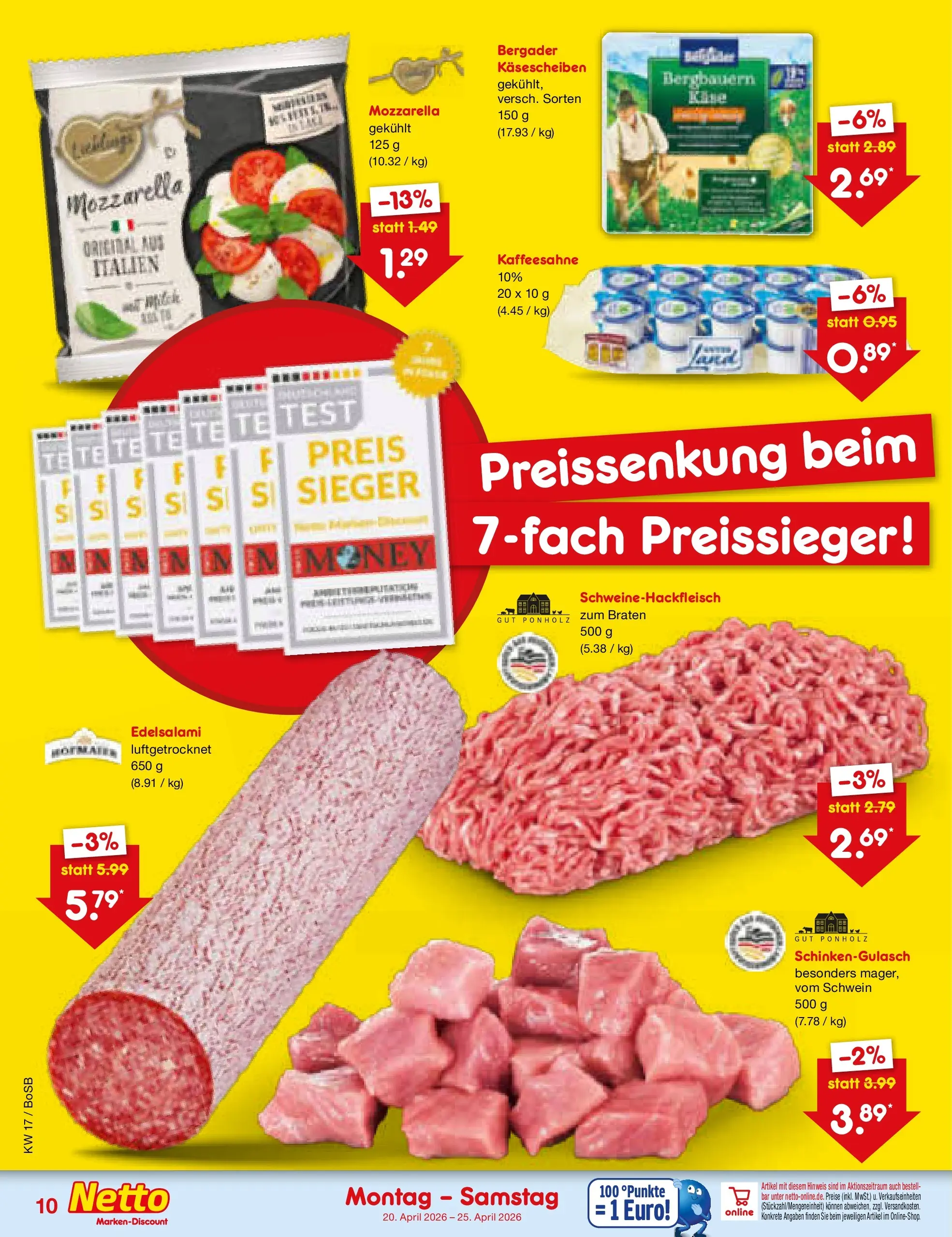 Netto Marken-Discount Prospekt Stadtlohn	 (ab 20.04.2026) » Angebote | Seite: 12 | Produkte: Käse, Mozzarella