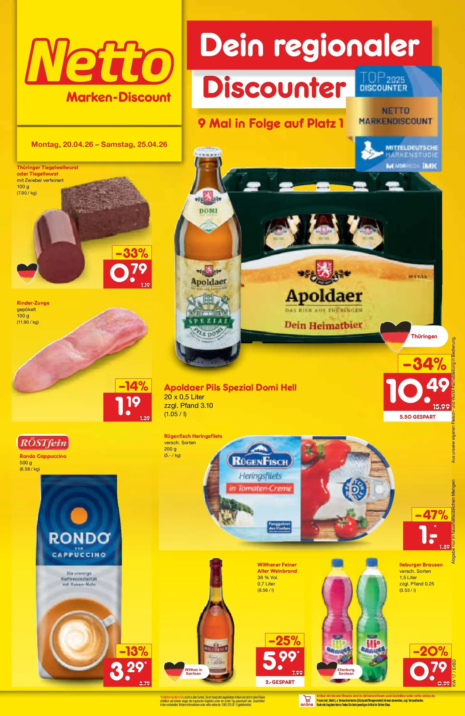 Netto Marken-Discount Prospekt Jena-Lobeda	 (ab 20.04.2026) » Angebote | Seite: 28 | Produkte: Top, Tomaten, Creme, Fleisch