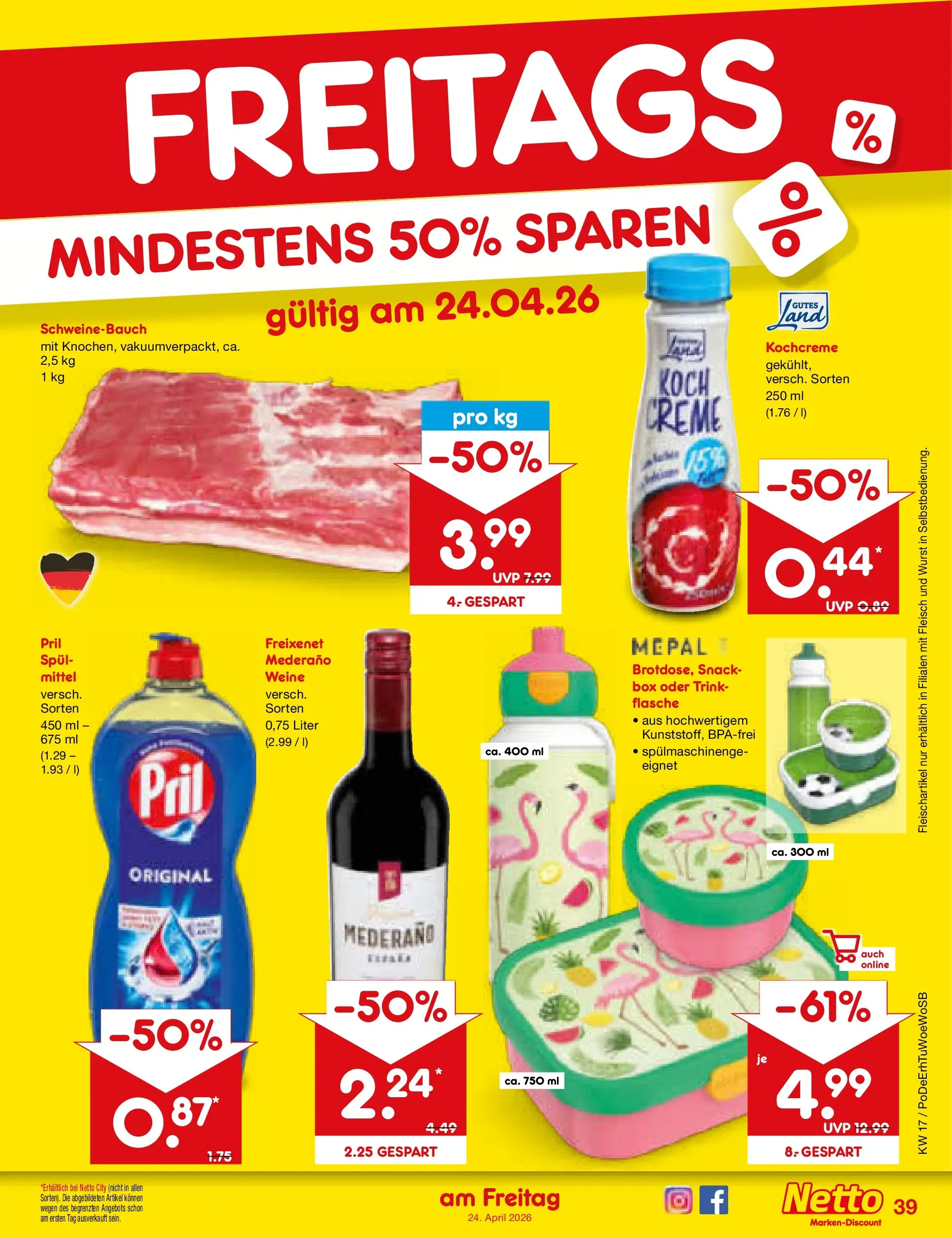 Netto Marken-Discount Prospekt Waiblingen-Bittenfeld	 (ab 19.04.2026) » Angebote | Seite: 55 | Produkte: Freixenet, Box, Pril, Fleisch