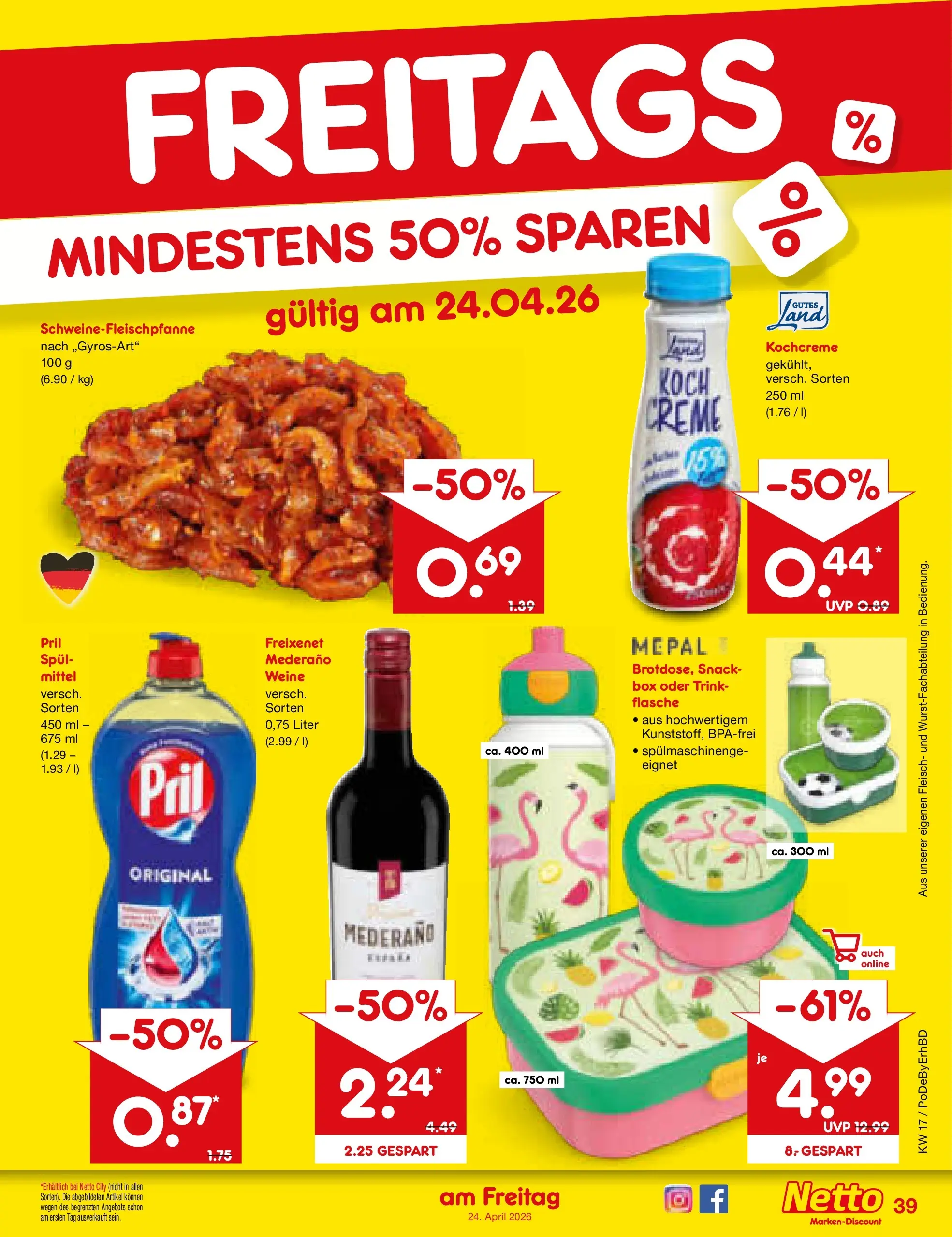 Netto Marken-Discount Prospekt Ergolding	 (ab 20.04.2026) » Angebote | Seite: 54 | Produkte: Freixenet, Creme, Pril, Fleisch