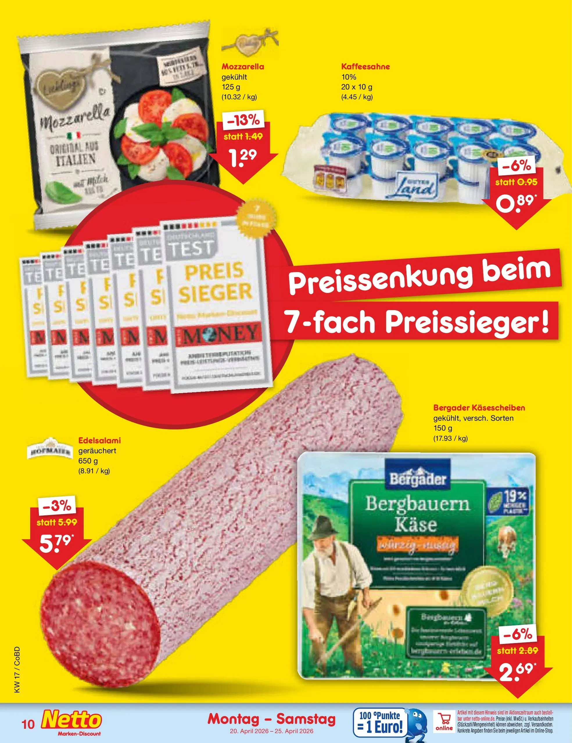 Netto Marken-Discount Prospekt Delitzsch	 (ab 20.04.2026) » Angebote | Seite: 12 | Produkte: Käse, Mozzarella
