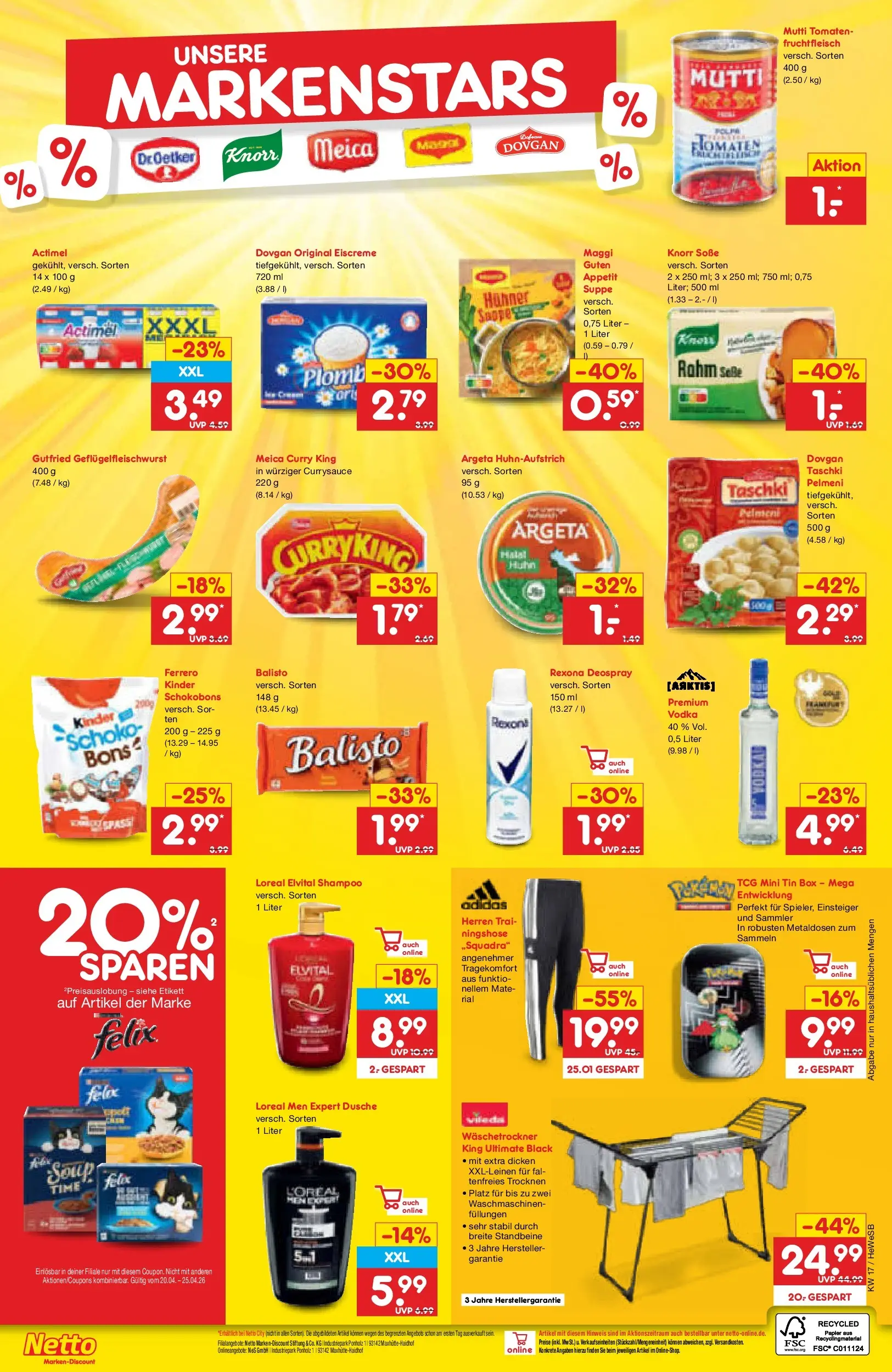 Netto Marken-Discount Prospekt Hamburg	 (ab 20.04.2026) » Angebote | Seite: 29 | Produkte: Box, Eiscreme, Knorr, Meica