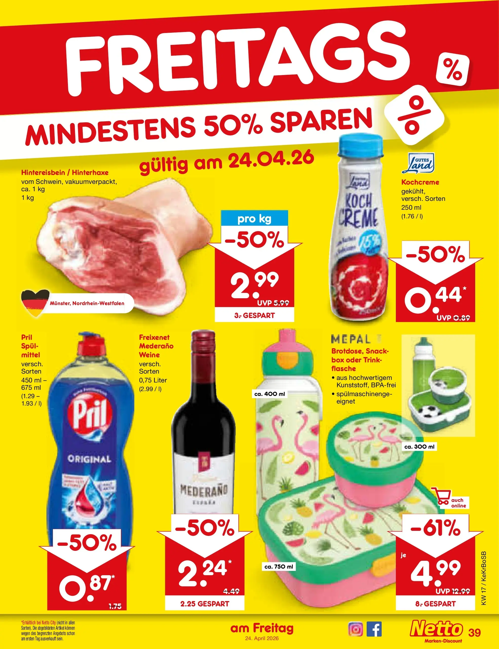 Netto Marken-Discount Prospekt Stadtlohn	 (ab 20.04.2026) » Angebote | Seite: 55 | Produkte: Freixenet, Box, Creme, Pril