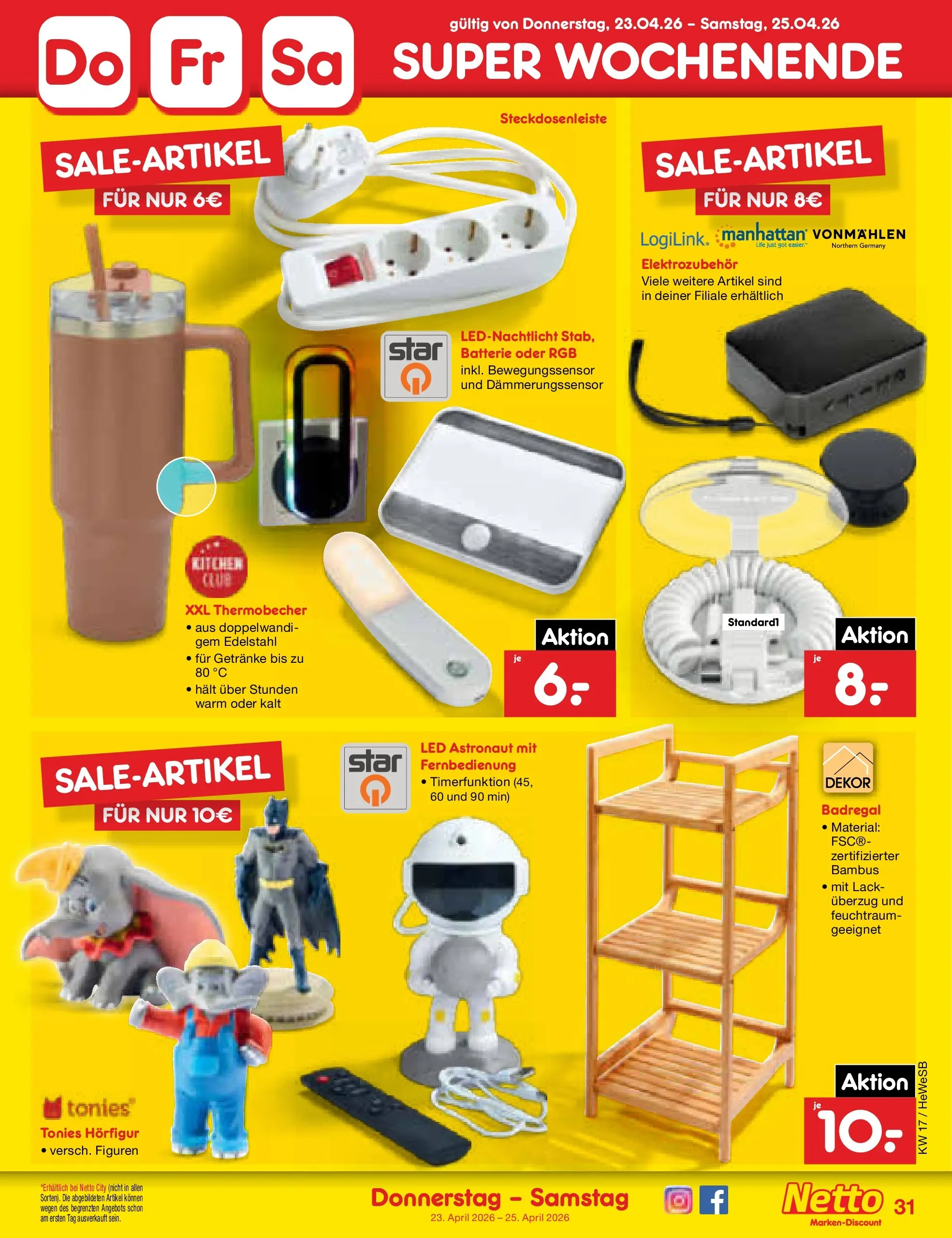 Netto Marken-Discount Prospekt Hamburg	 (ab 20.04.2026) » Angebote | Seite: 43 | Produkte: Batterie, Badregal