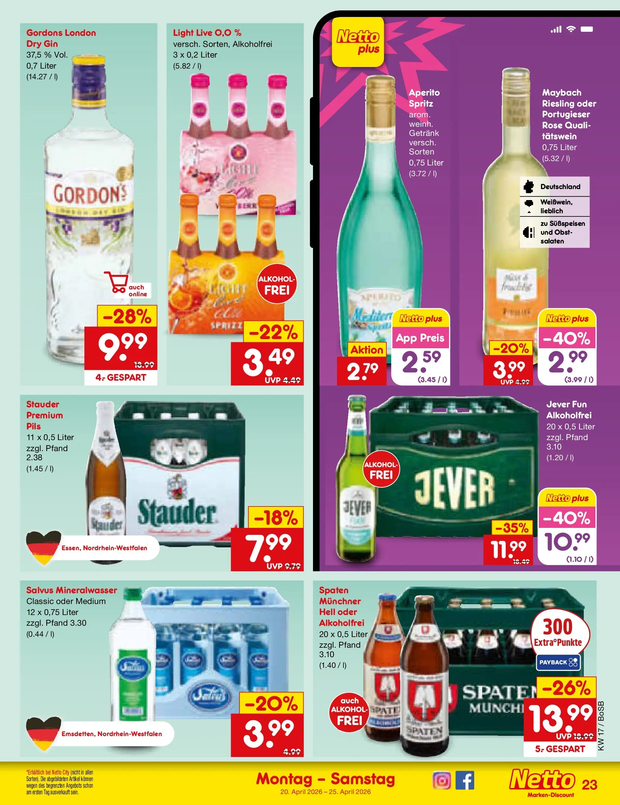 Netto Marken-Discount Prospekt Stadtlohn	 (ab 20.04.2026) » Angebote | Seite: 31 | Produkte: Sprite, Pils, Obst, Jever