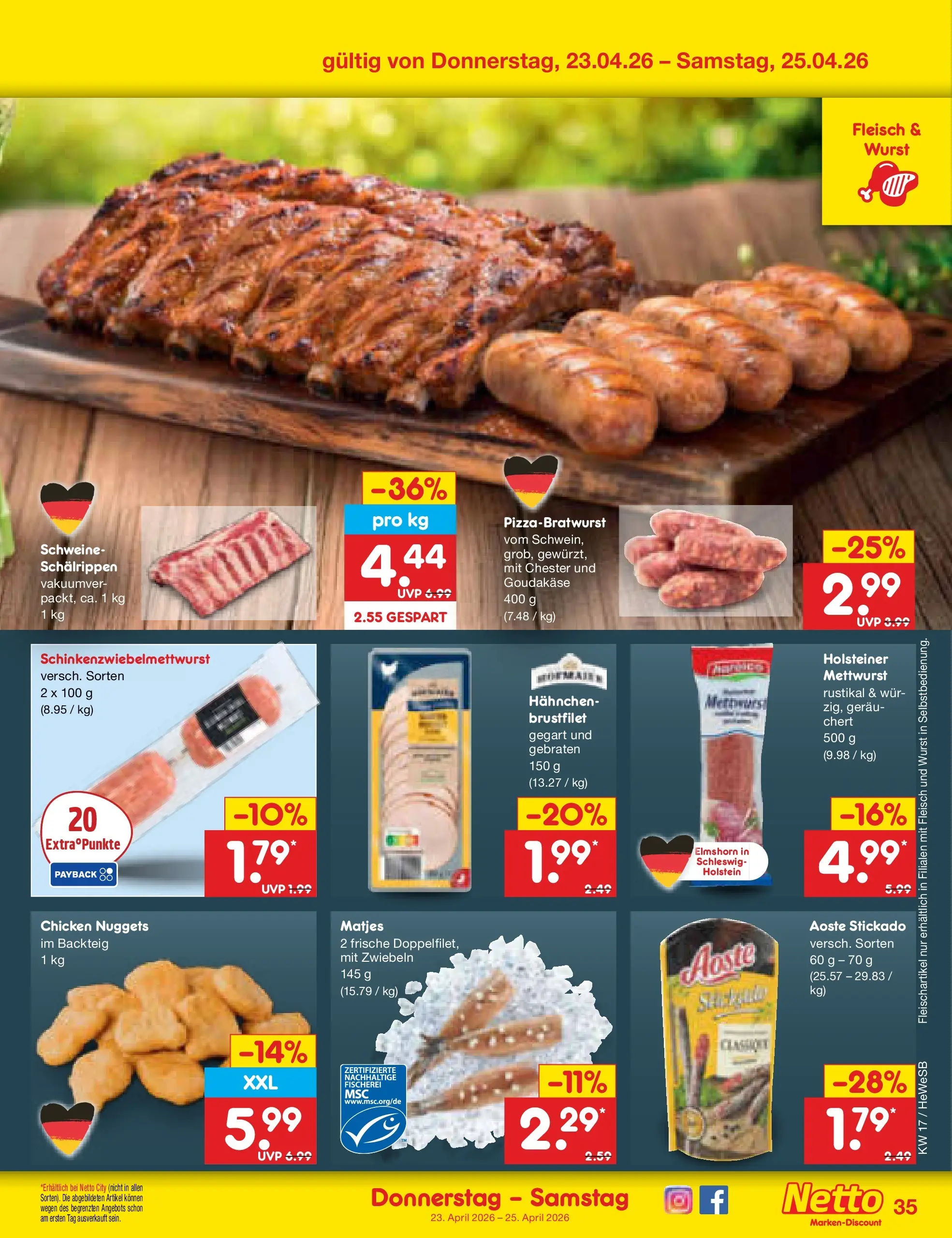Netto Marken-Discount Prospekt Hamburg	 (ab 20.04.2026) » Angebote | Seite: 47 | Produkte: Hahnchen, Zwiebeln, Wurst, Fleisch