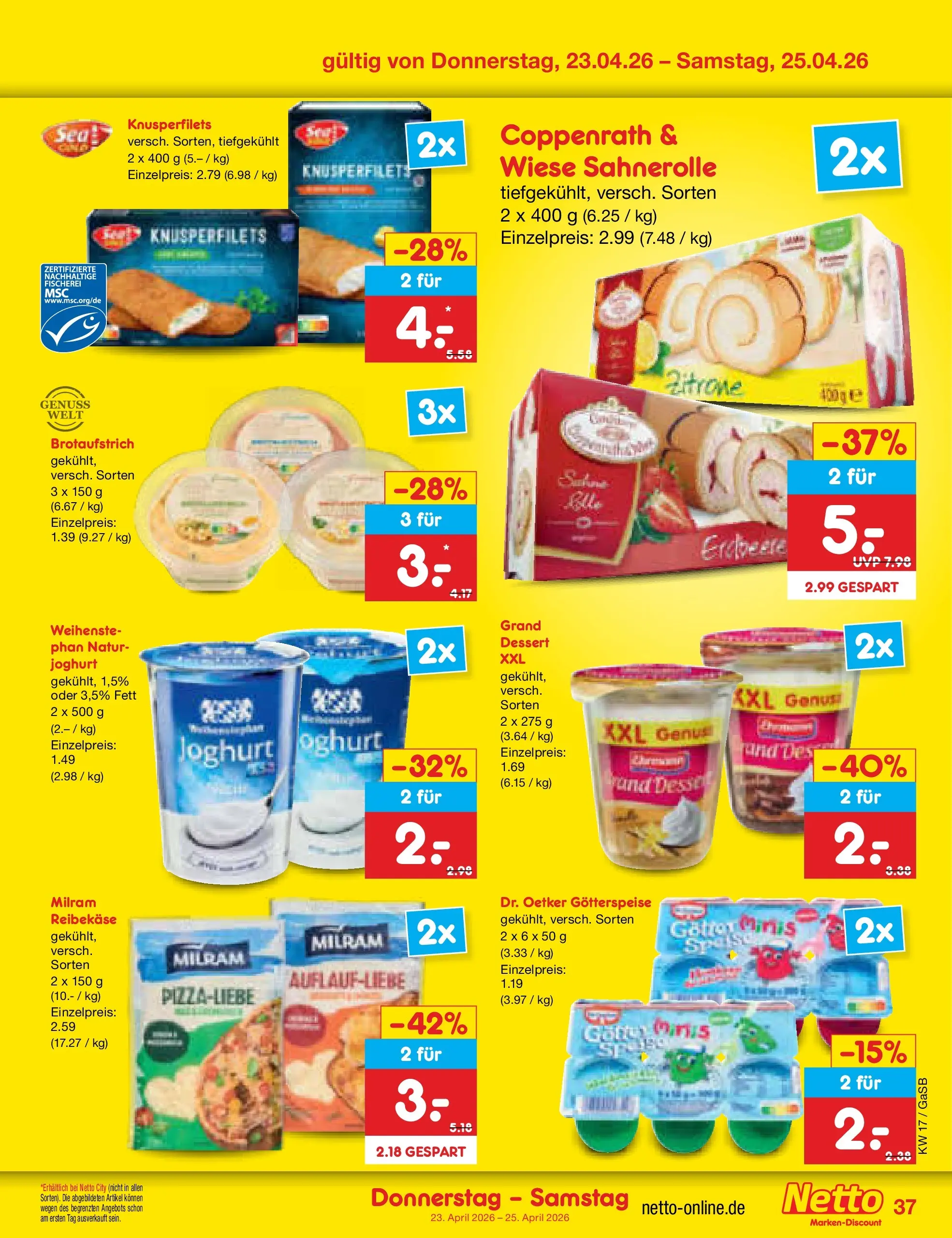 Netto Marken-Discount Prospekt Bremen-Lesum (ab 20.04.2026) » Angebote | Seite: 53 | Produkte: Joghurt, Milram, Zitrone, Reibekase Netto Marken-Discount Prospekt Bremen-Lesum (ab 20.04.2026) » Angebote | Seite: 53 | Produkte: Joghurt, Milram, Zitrone, Reibekase