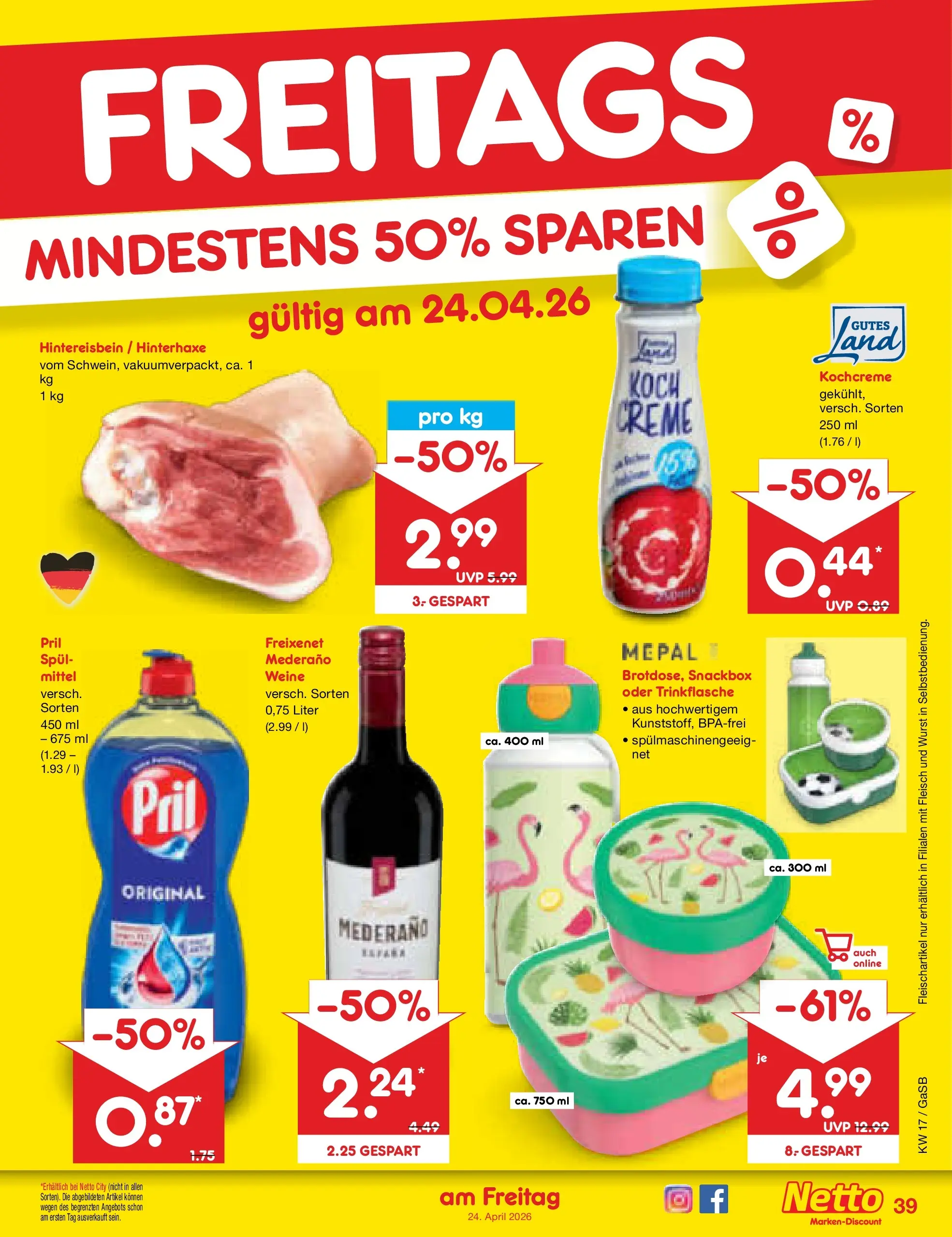 Netto Marken-Discount Prospekt Bremen-Lesum (ab 20.04.2026) » Angebote | Seite: 55 | Produkte: Freixenet, Creme, Wurst, Fleisch Netto Marken-Discount Prospekt Bremen-Lesum (ab 20.04.2026) » Angebote | Seite: 55 | Produkte: Freixenet, Creme, Wurst, Fleisch