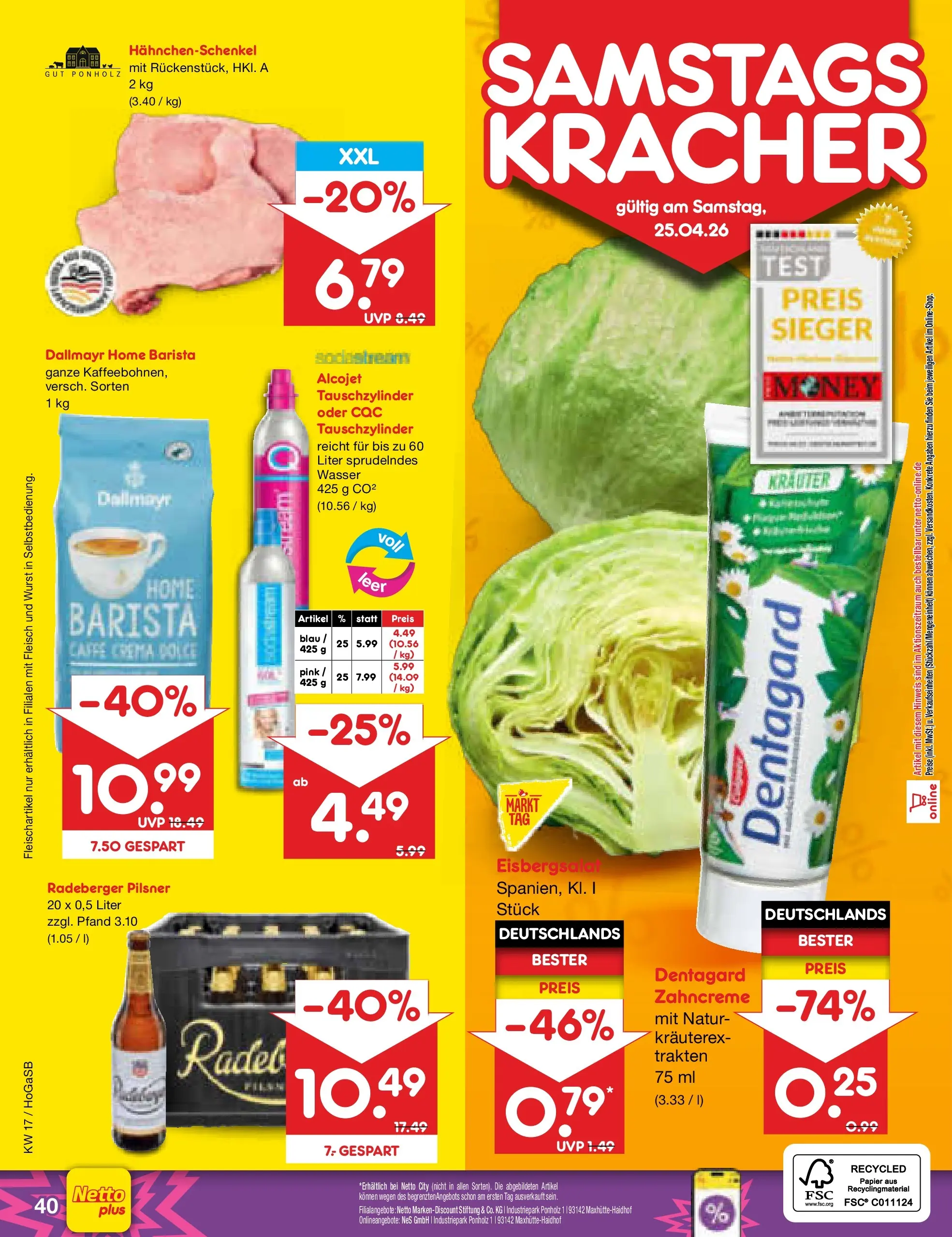 Netto Marken-Discount Prospekt Bremen-Lesum (ab 20.04.2026) » Angebote | Seite: 56 | Produkte: Eisbergsalat, Dallmayr, Wasser, Radeberger pilsner Netto Marken-Discount Prospekt Bremen-Lesum (ab 20.04.2026) » Angebote | Seite: 56 | Produkte: Eisbergsalat, Dallmayr, Wasser, Radeberger pilsner
