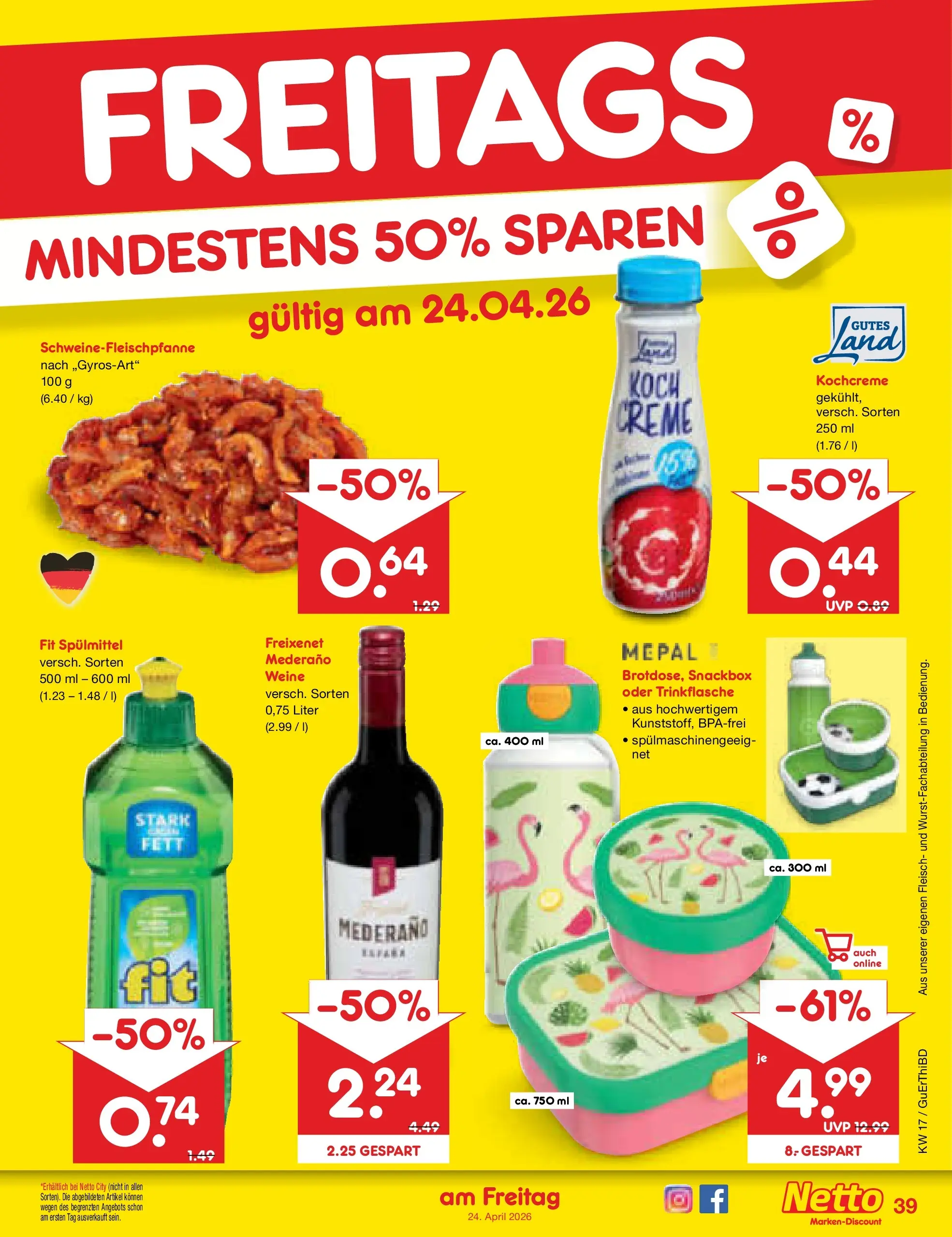 Netto Marken-Discount Prospekt Jena-Lobeda	 (ab 20.04.2026) » Angebote | Seite: 55 | Produkte: Freixenet, Creme, Fleisch
