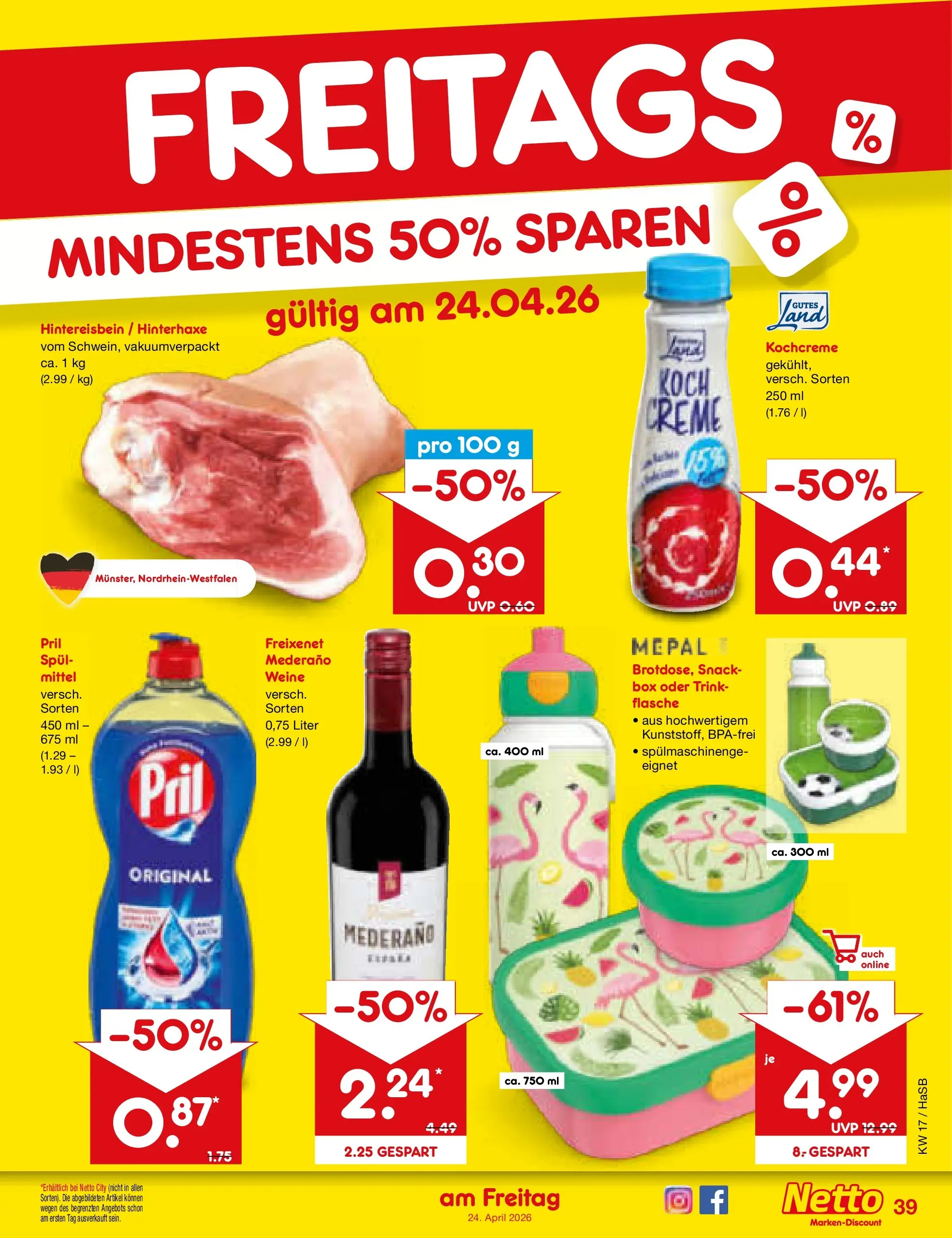 Netto Marken-Discount Prospekt Wuppertal	 (ab 20.04.2026) » Angebote | Seite: 55 | Produkte: Freixenet, Box, Creme, Pril